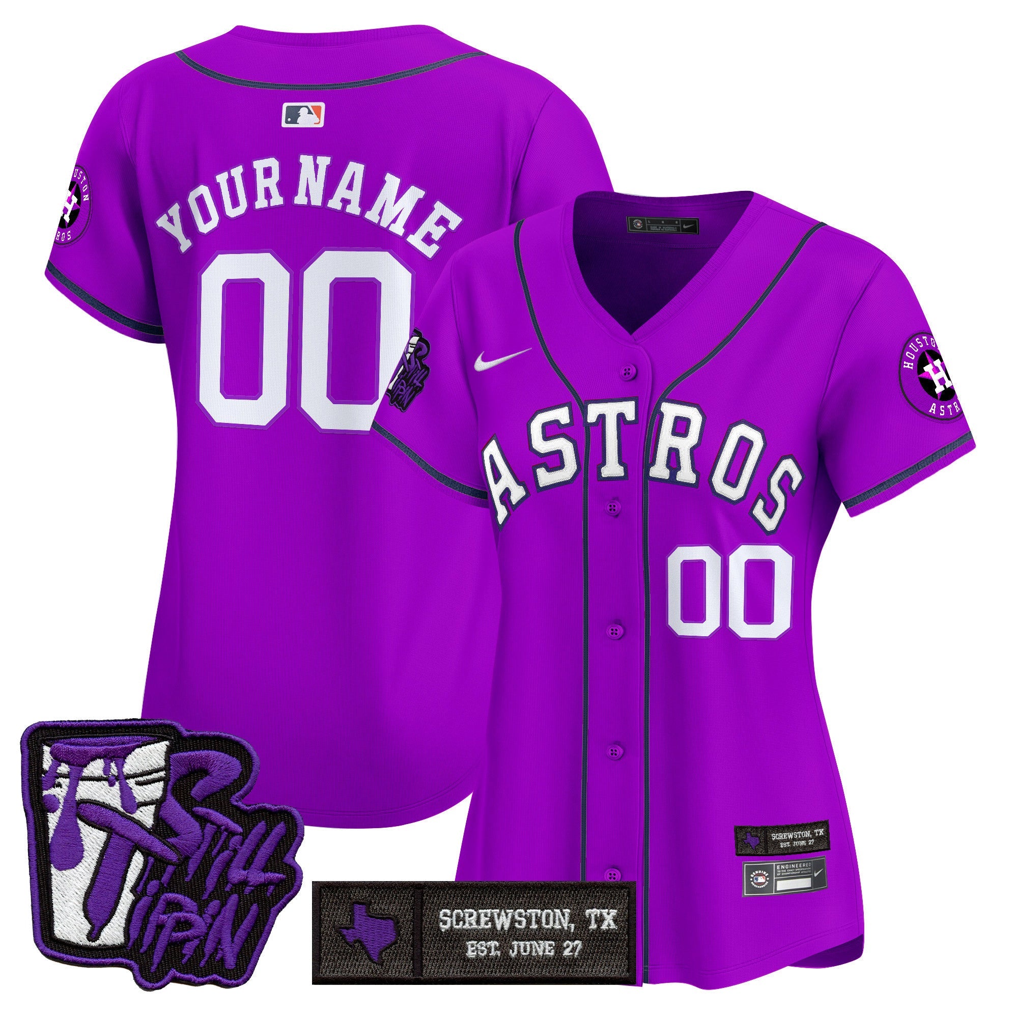 Houston DJ Screw Still Tippin Purple Patch Vapor Premier Limited Custom Jersey – Stitched