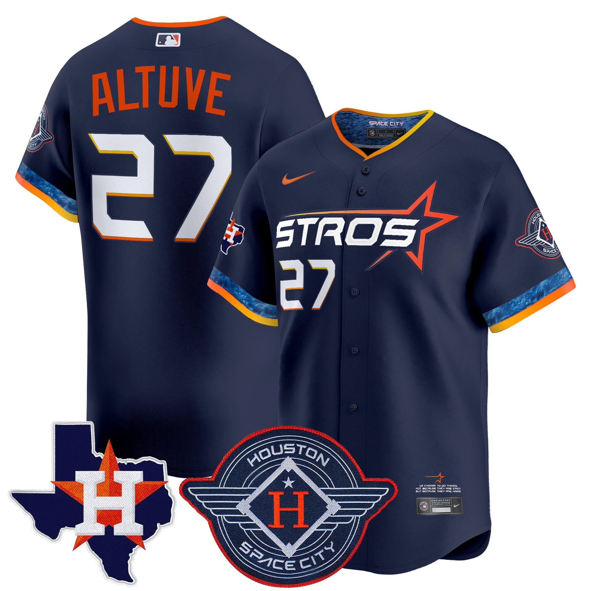 Men’s Houston 2025 City Connect Texas Patch Vapor Premier Limited Jersey