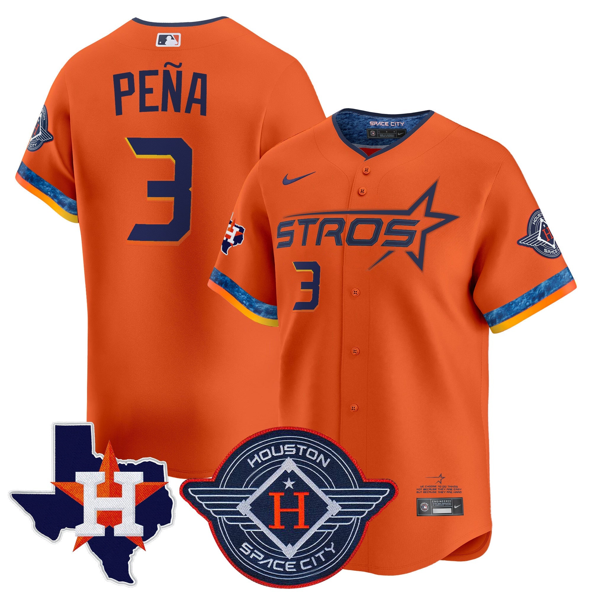 Men’s Houston 2025 City Connect Texas Patch Vapor Premier Limited Jersey