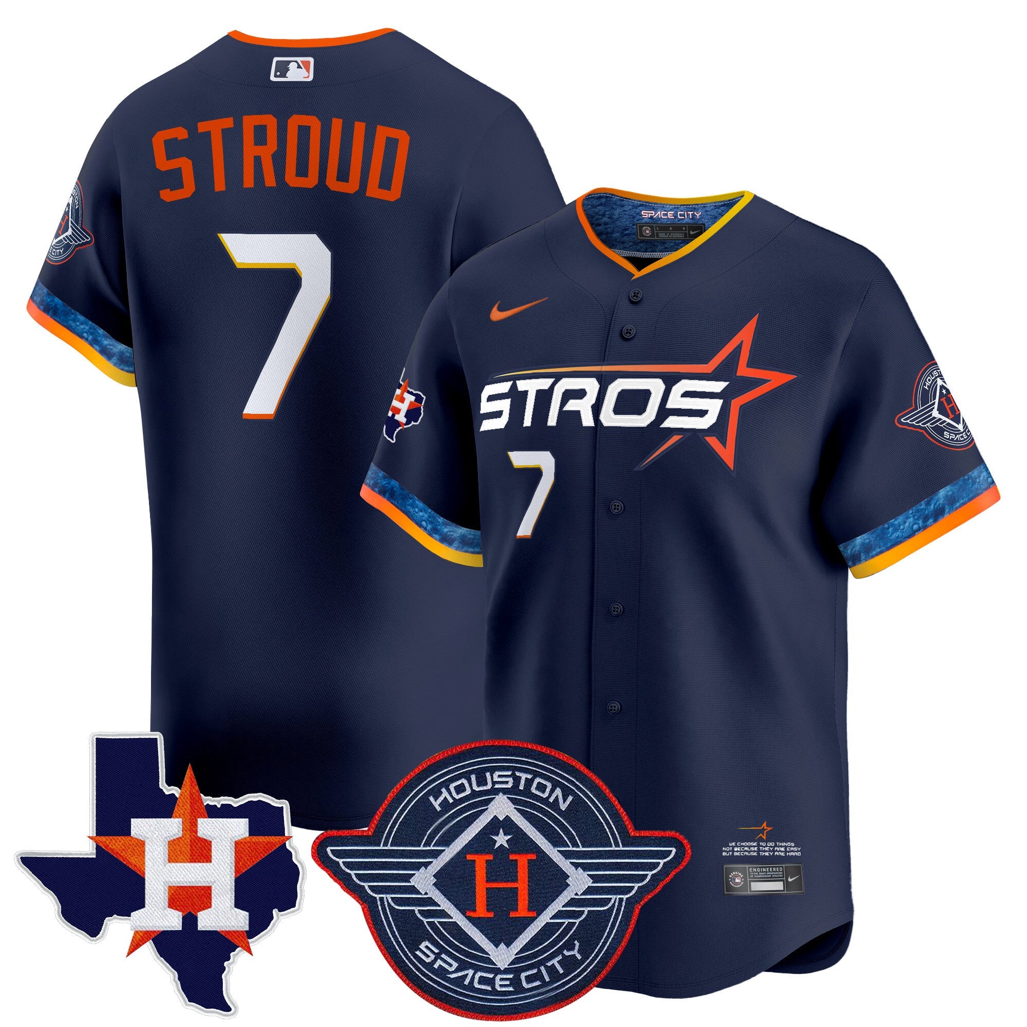 Men’s Houston 2025 City Connect Texas Patch Vapor Premier Limited Jersey