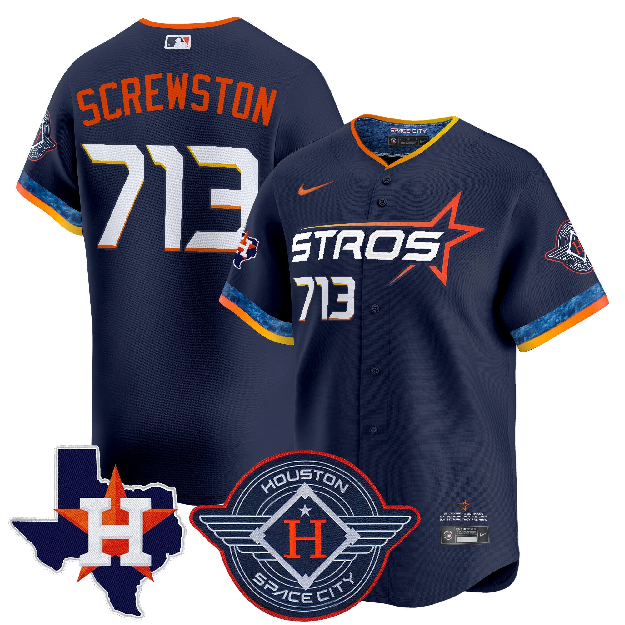 Men’s Houston 2025 City Connect Texas Patch Vapor Premier Limited Jersey