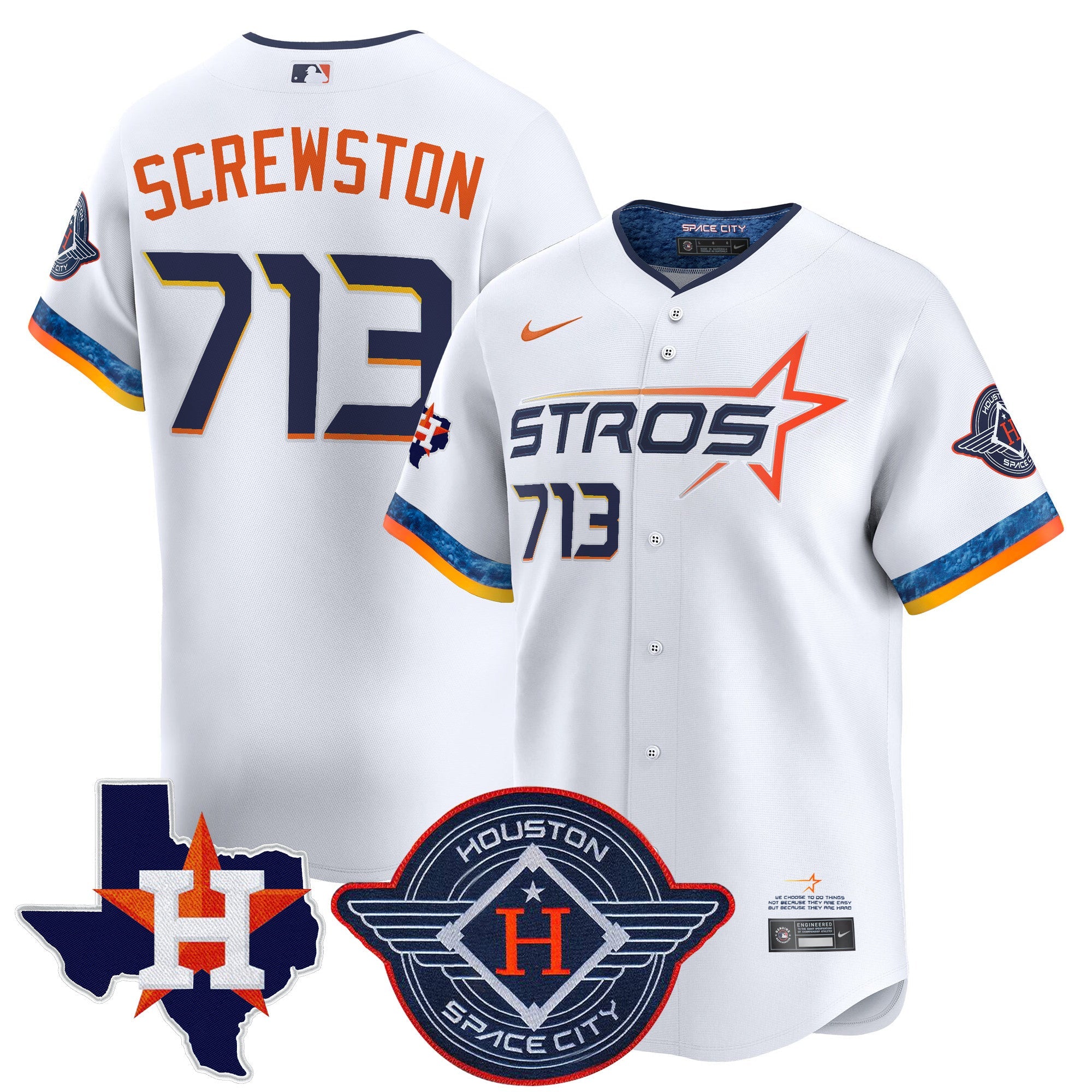 Men’s Houston 2025 City Connect Texas Patch Vapor Premier Limited Jersey