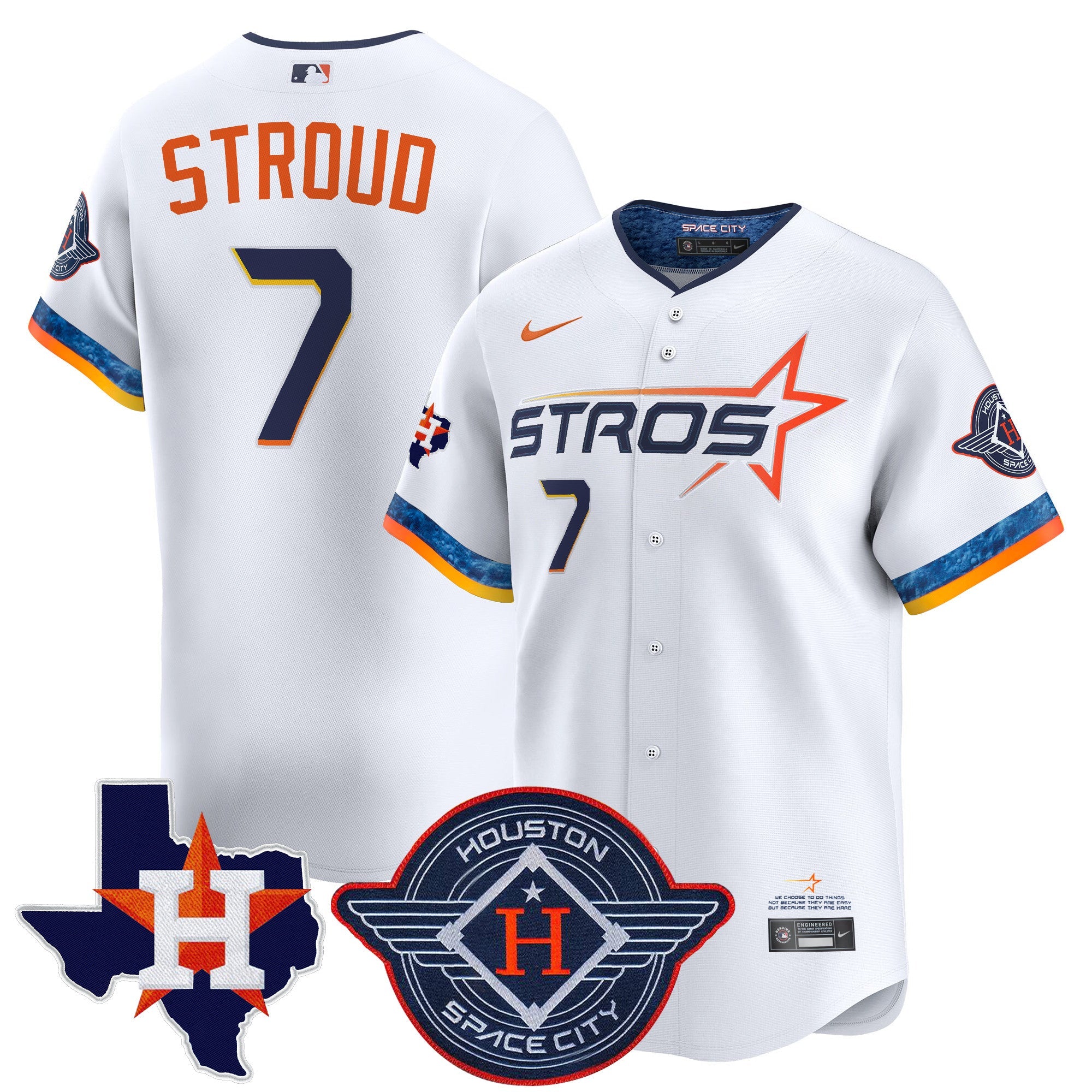 Men’s Houston 2025 City Connect Texas Patch Vapor Premier Limited Jersey