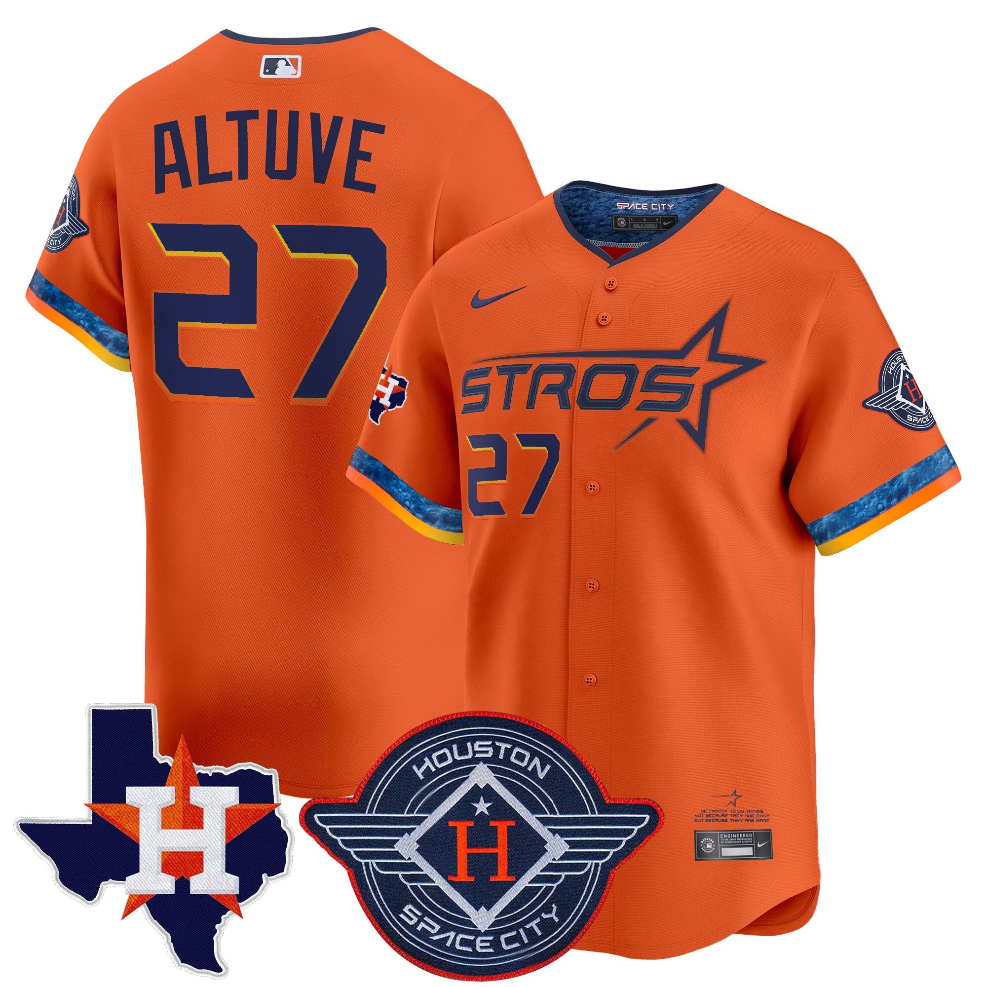 Men’s Houston 2025 City Connect Texas Patch Vapor Premier Limited Jersey