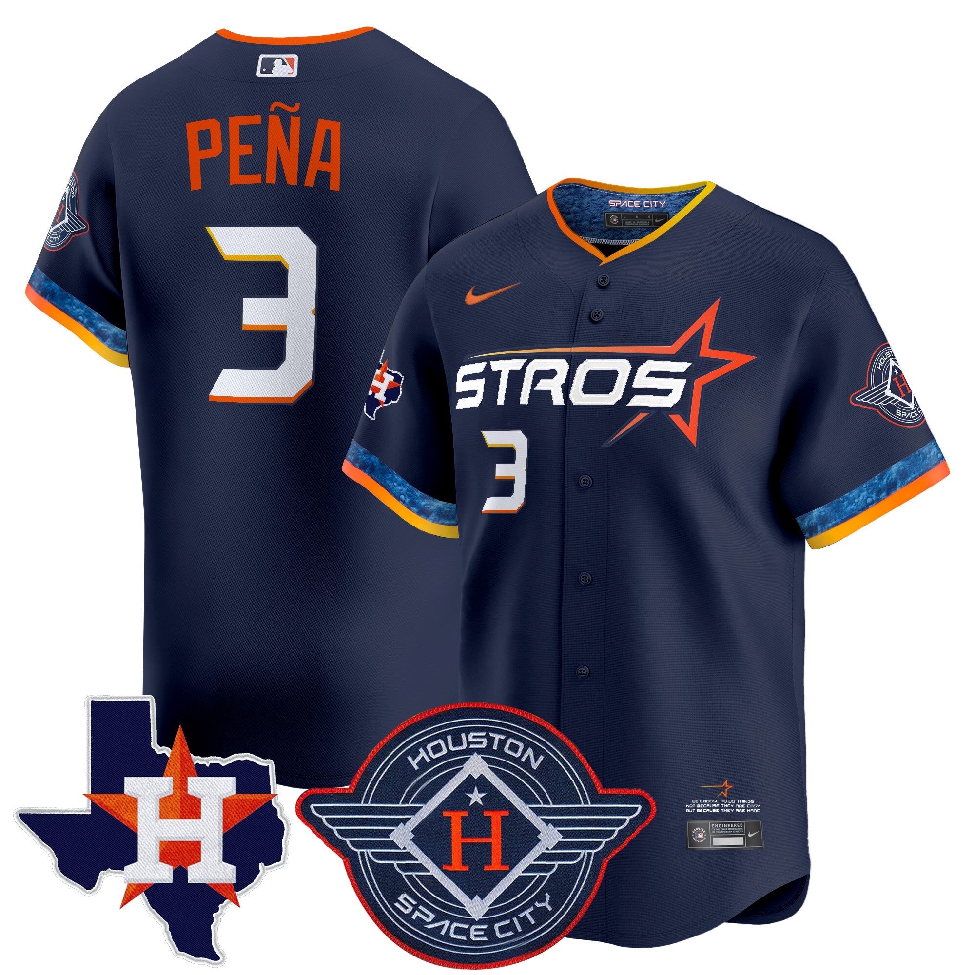 Men’s Houston 2025 City Connect Texas Patch Vapor Premier Limited Jersey