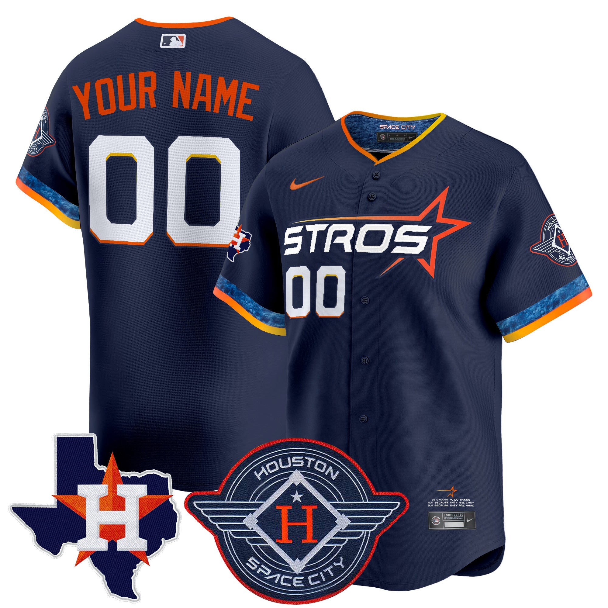 Houston 2025 City Connect Texas Patch Vapor Premier Limited Custom Jersey