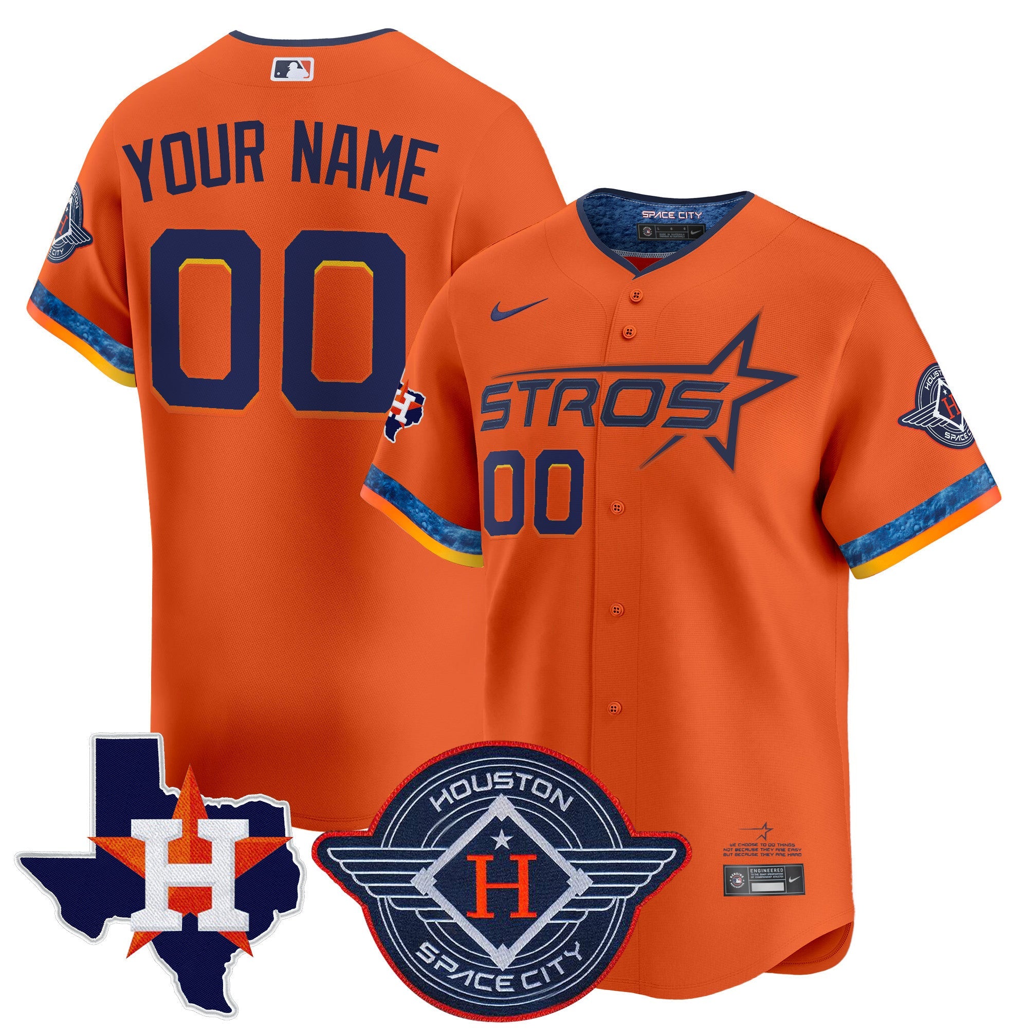 Houston 2025 City Connect Texas Patch Vapor Premier Limited Custom Jersey