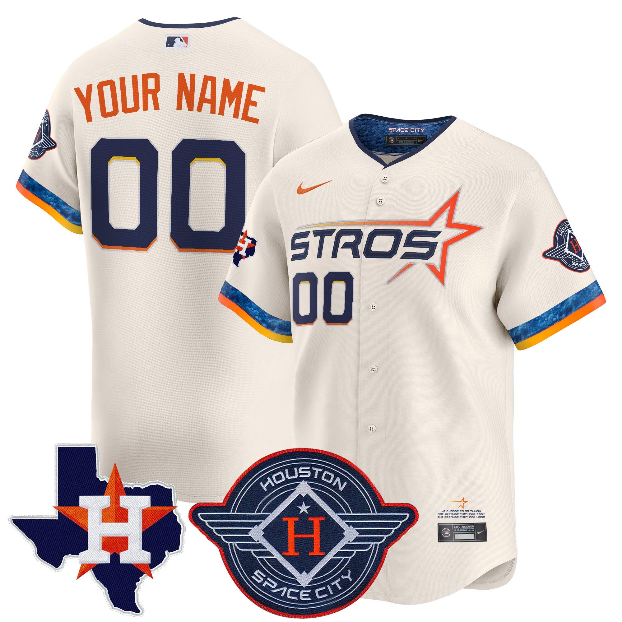 Houston 2025 City Connect Texas Patch Vapor Premier Limited Custom Jersey