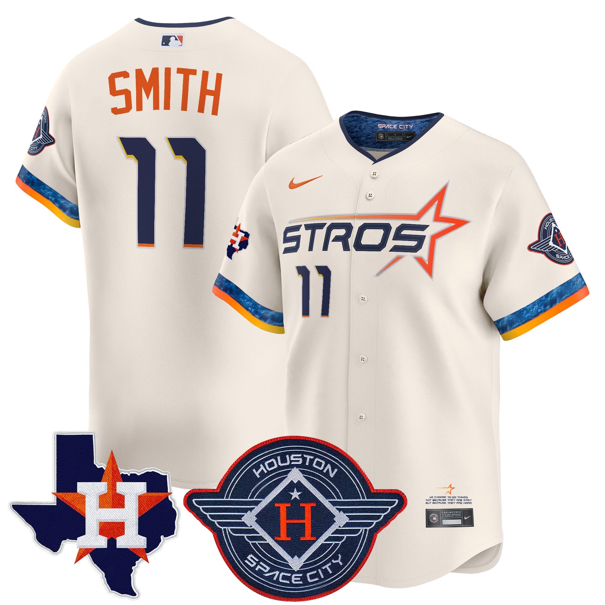 Men’s Houston 2025 City Connect Texas Patch Vapor Premier Limited Jersey