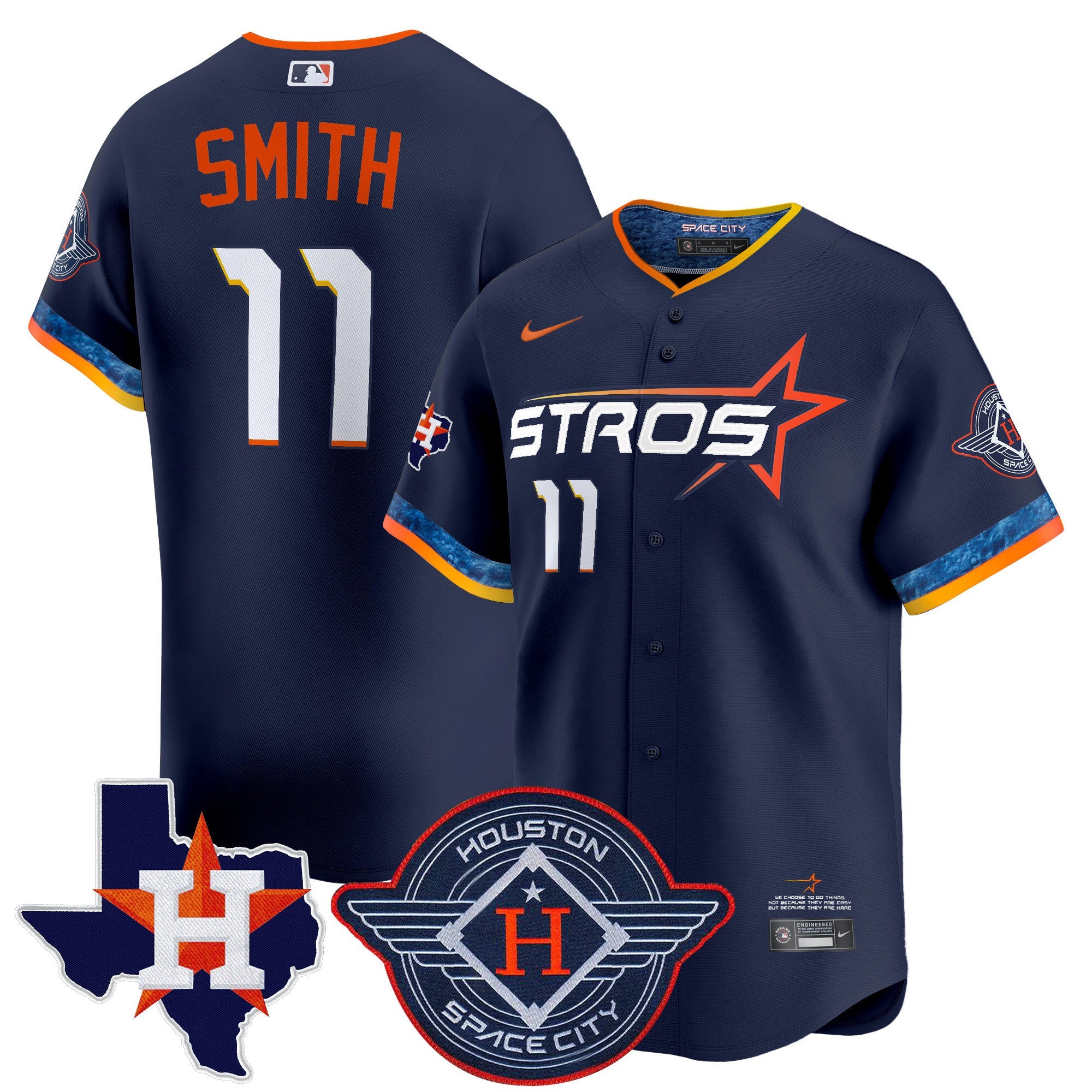 Men’s Houston 2025 City Connect Texas Patch Vapor Premier Limited Jersey