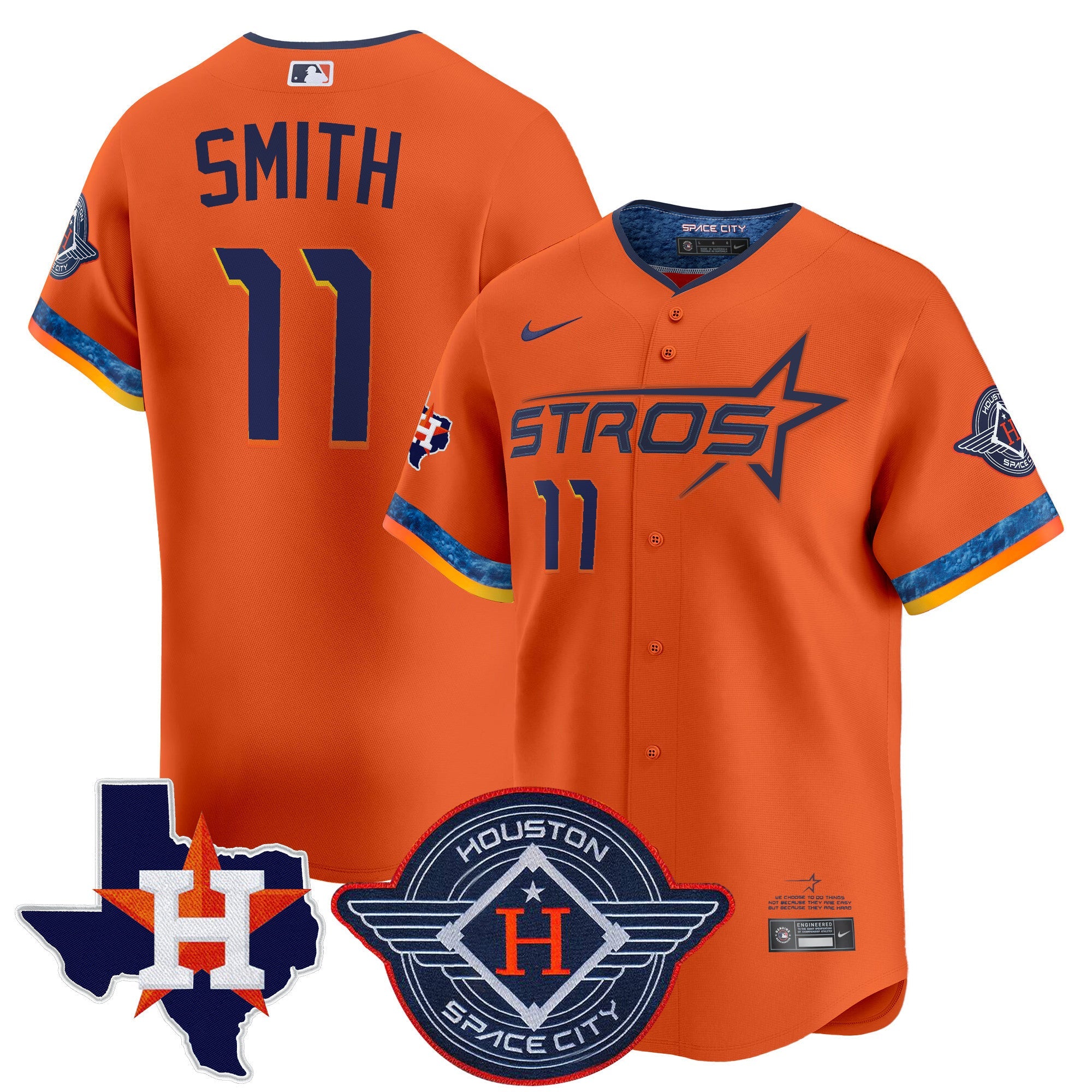 Men’s Houston 2025 City Connect Texas Patch Vapor Premier Limited Jersey