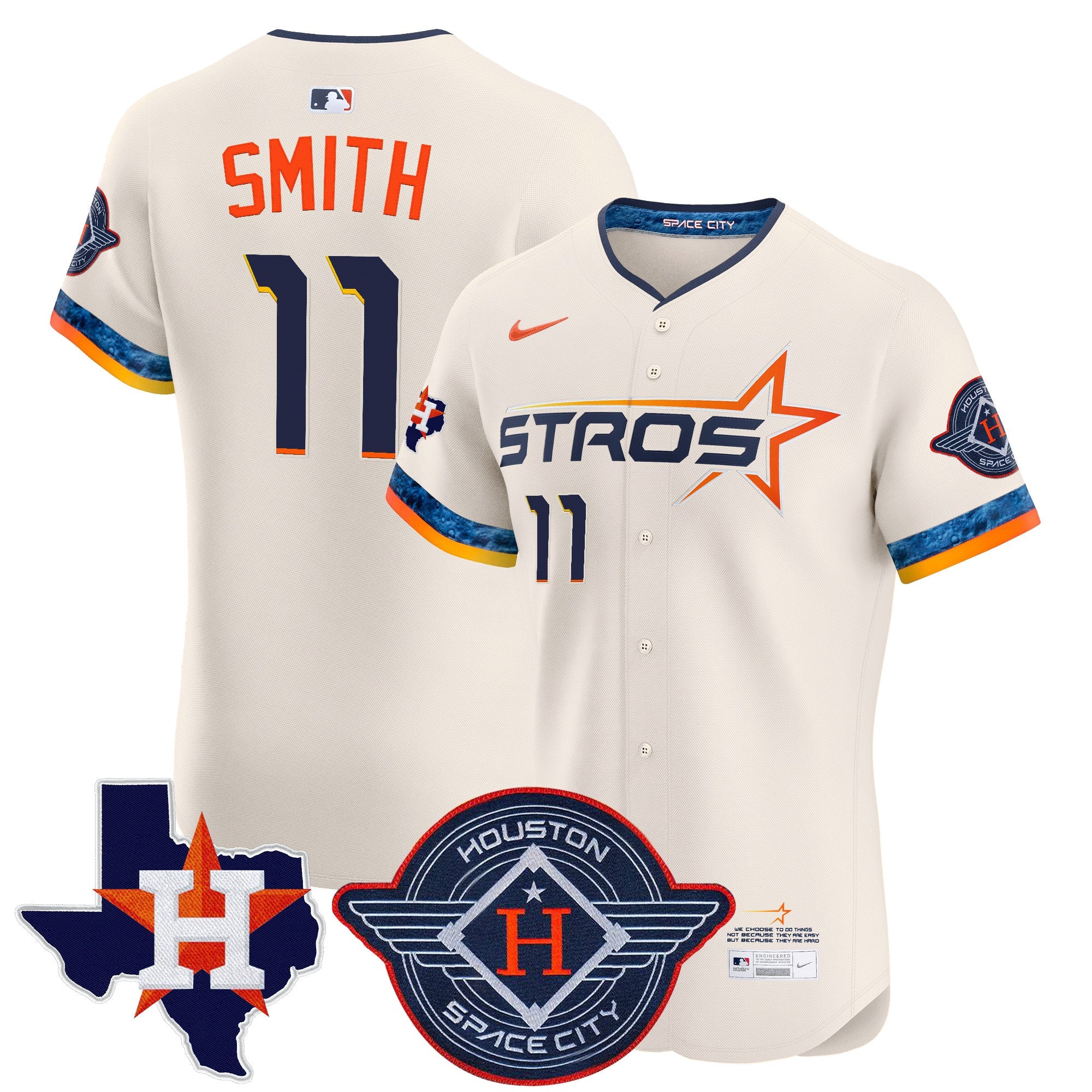 Men’s Houston 2025 City Connect Texas Patch Vapor Premier Elite Jersey
