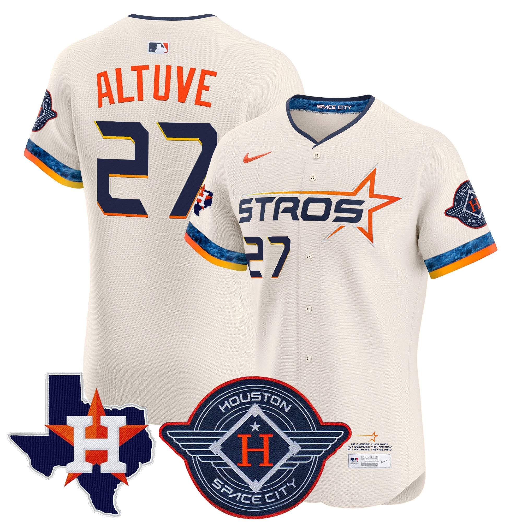 Men’s Houston 2025 City Connect Texas Patch Vapor Premier Elite Jersey