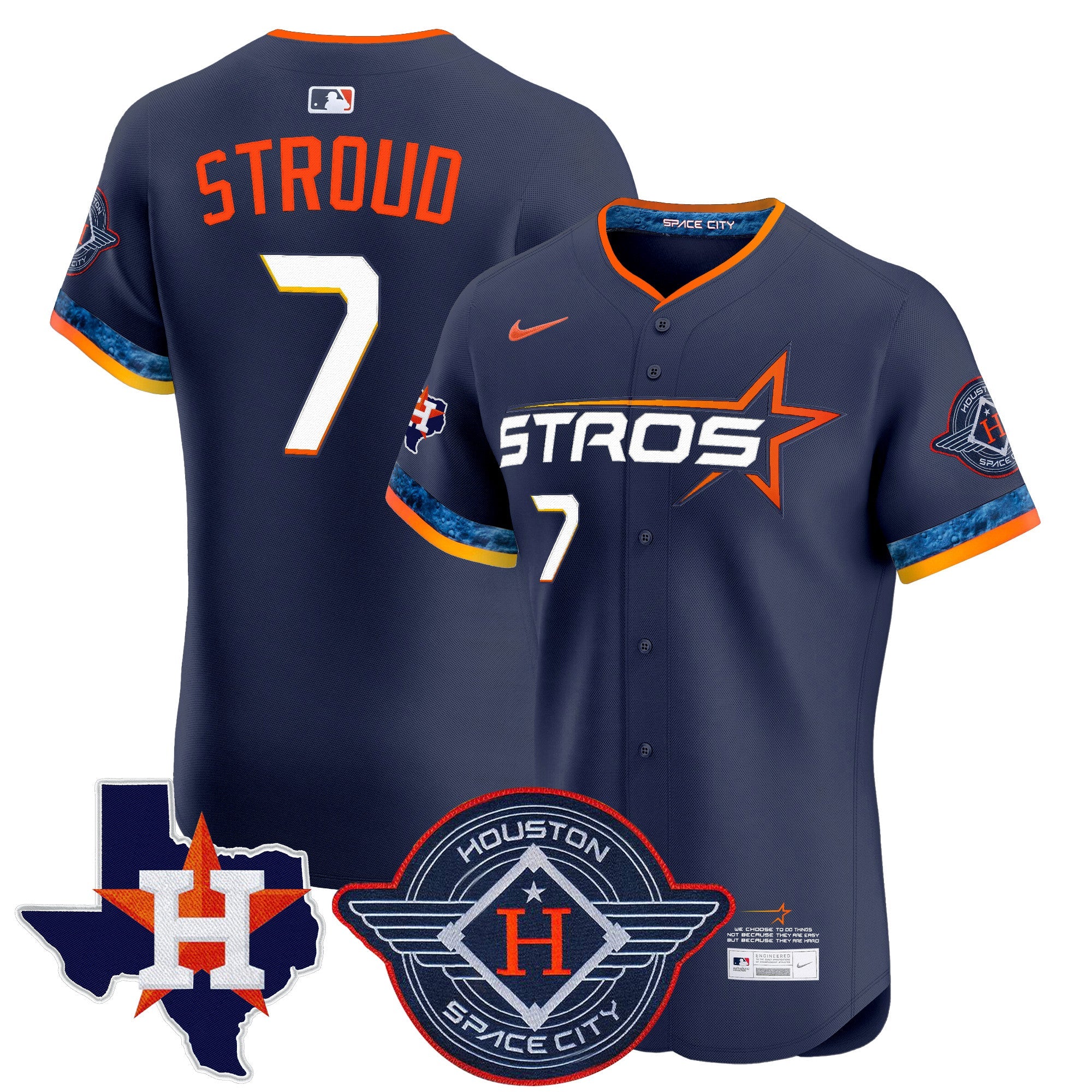 Men’s Houston 2025 City Connect Texas Patch Vapor Premier Elite Jersey