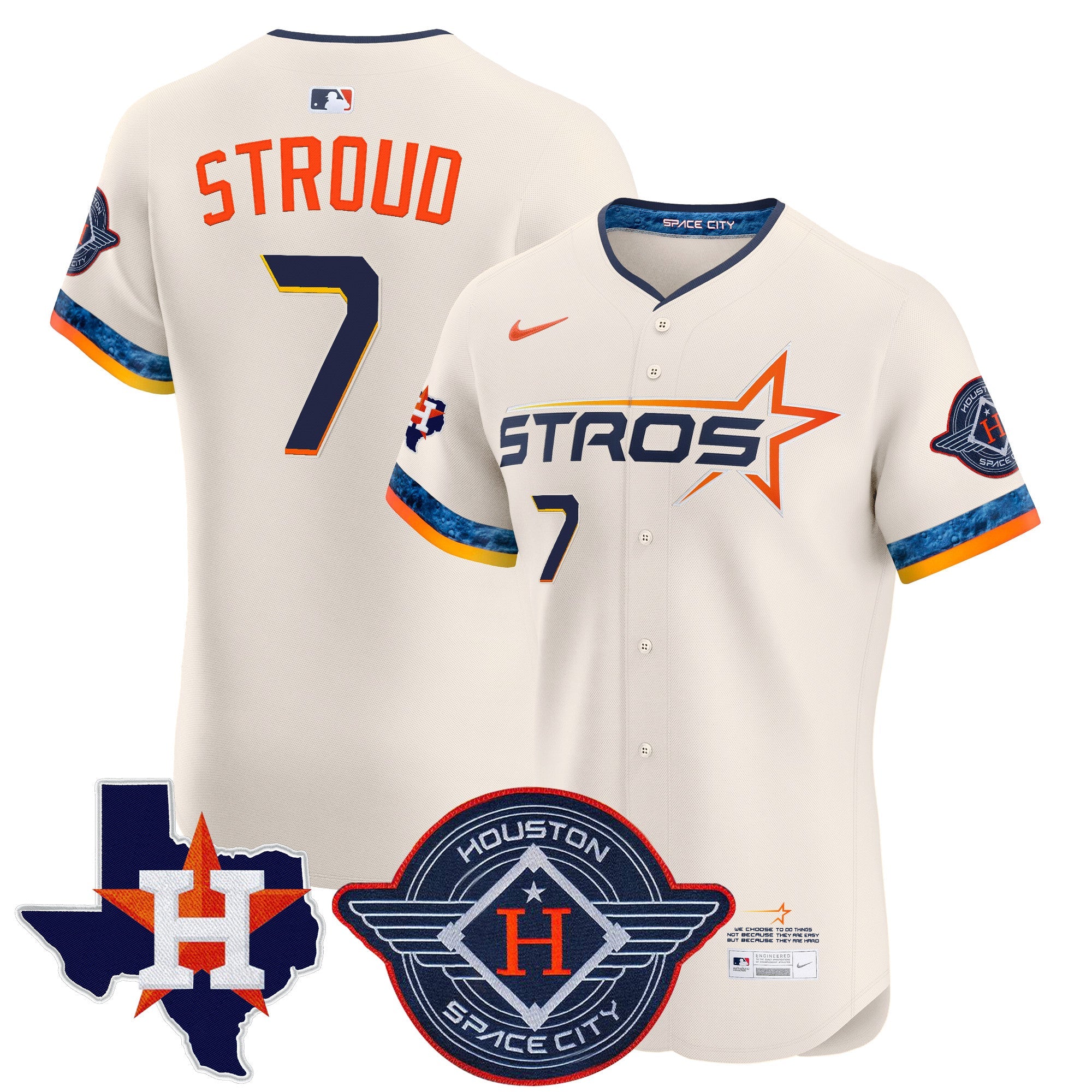 Men’s Houston 2025 City Connect Texas Patch Vapor Premier Elite Jersey