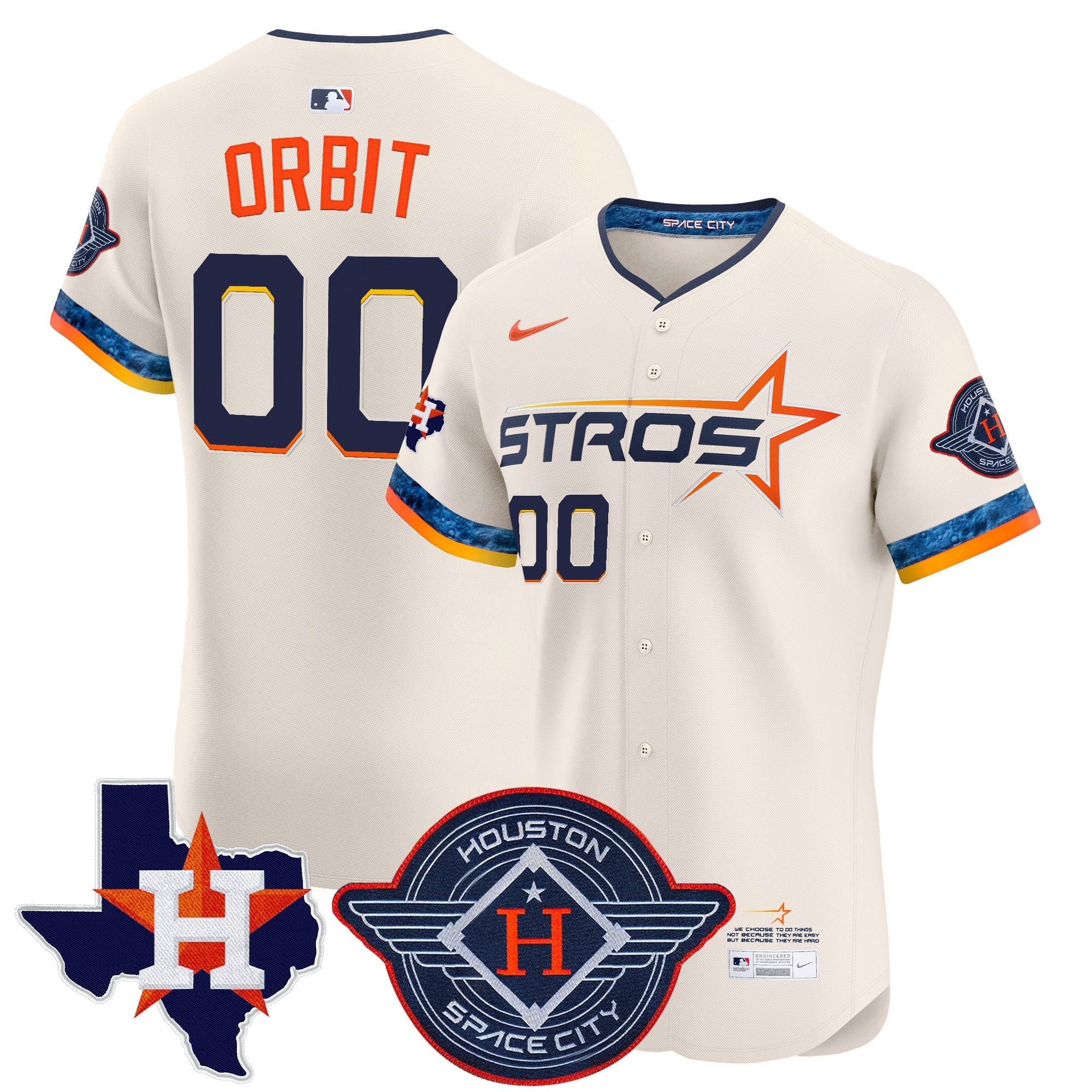 Men’s Houston 2025 City Connect Texas Patch Vapor Premier Elite Jersey