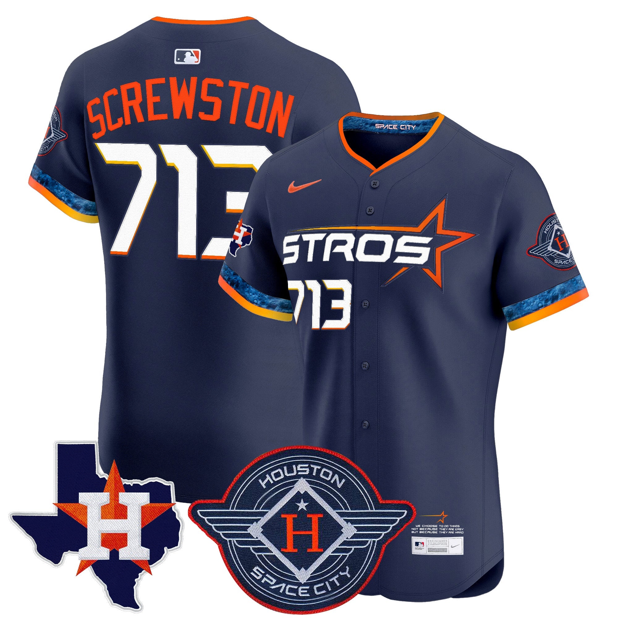 Men’s Houston 2025 City Connect Texas Patch Vapor Premier Elite Jersey