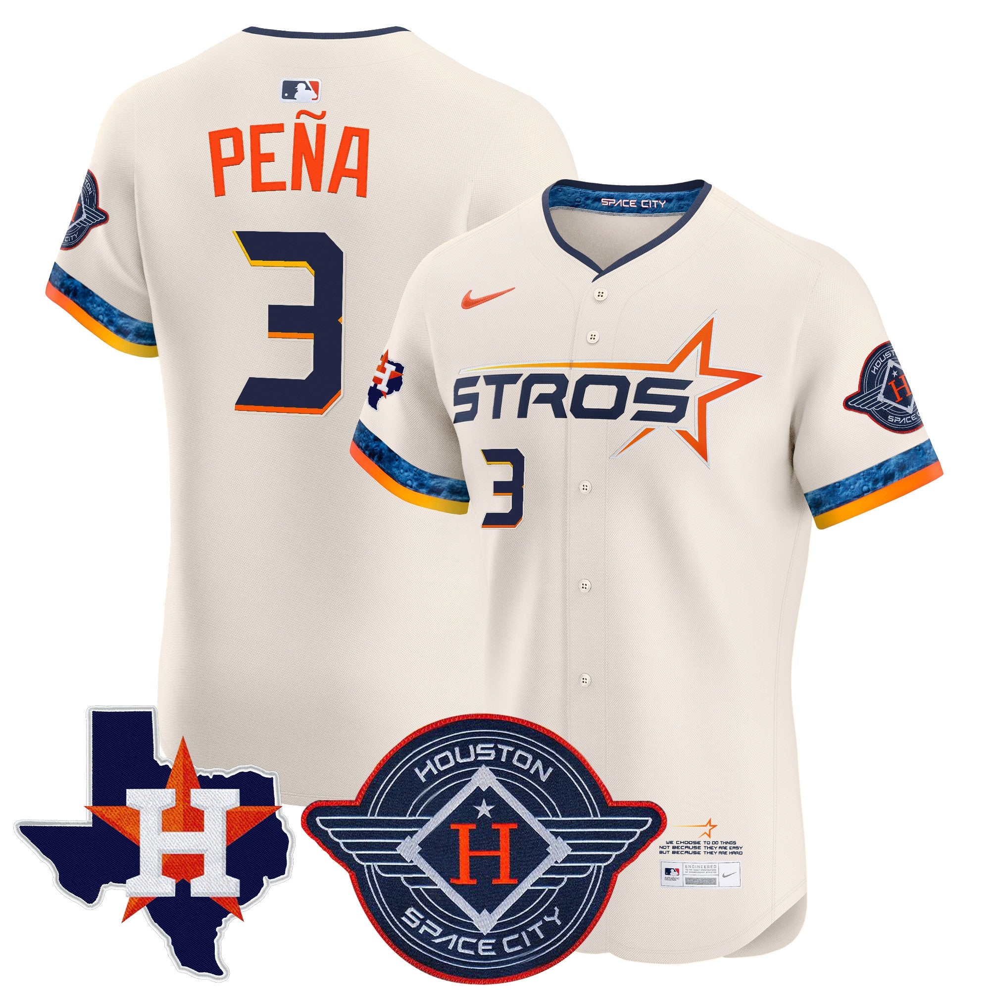 Men’s Houston 2025 City Connect Texas Patch Vapor Premier Elite Jersey