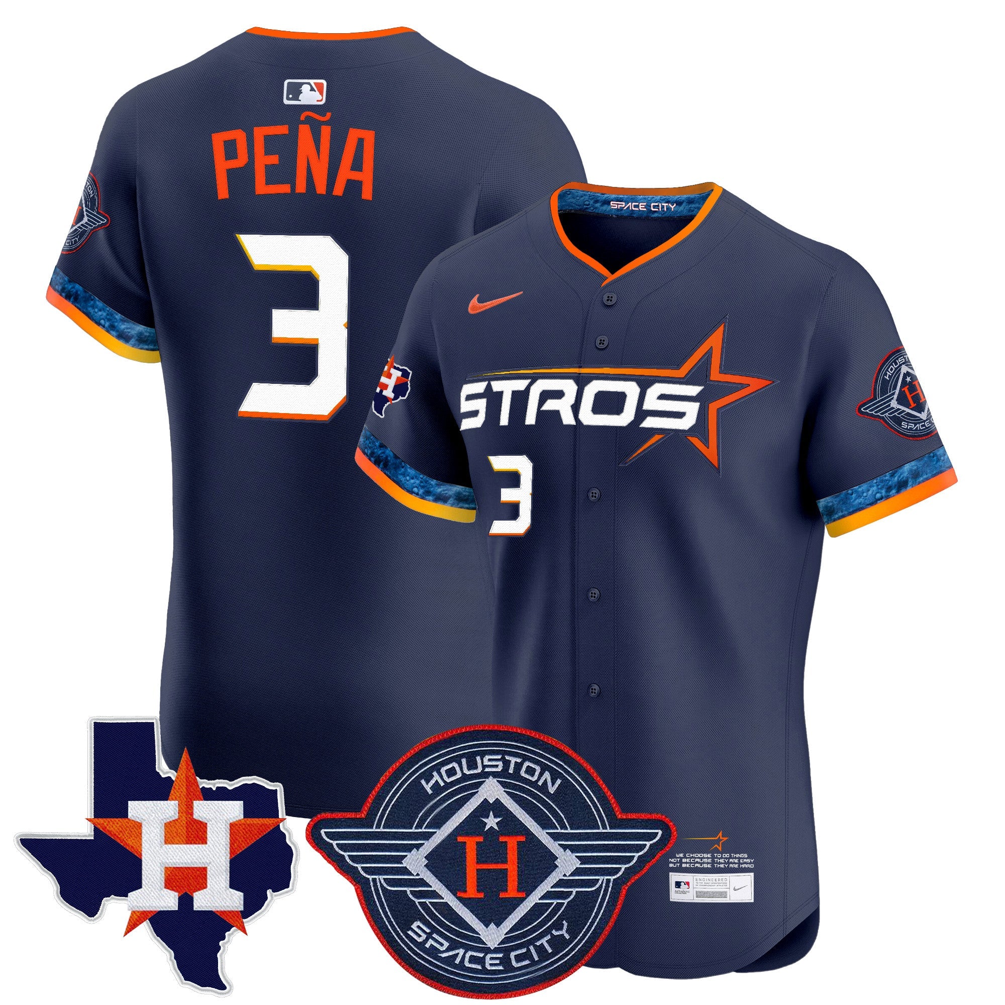 Men’s Houston 2025 City Connect Texas Patch Vapor Premier Elite Jersey