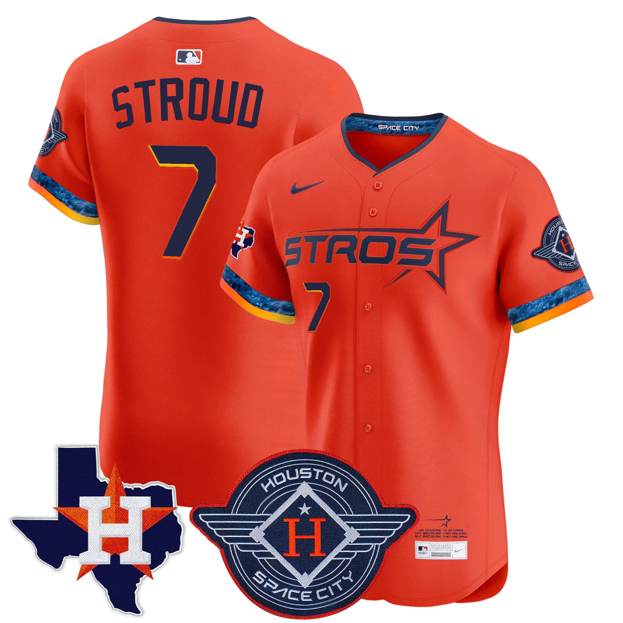 Men’s Houston 2025 City Connect Texas Patch Vapor Premier Elite Jersey