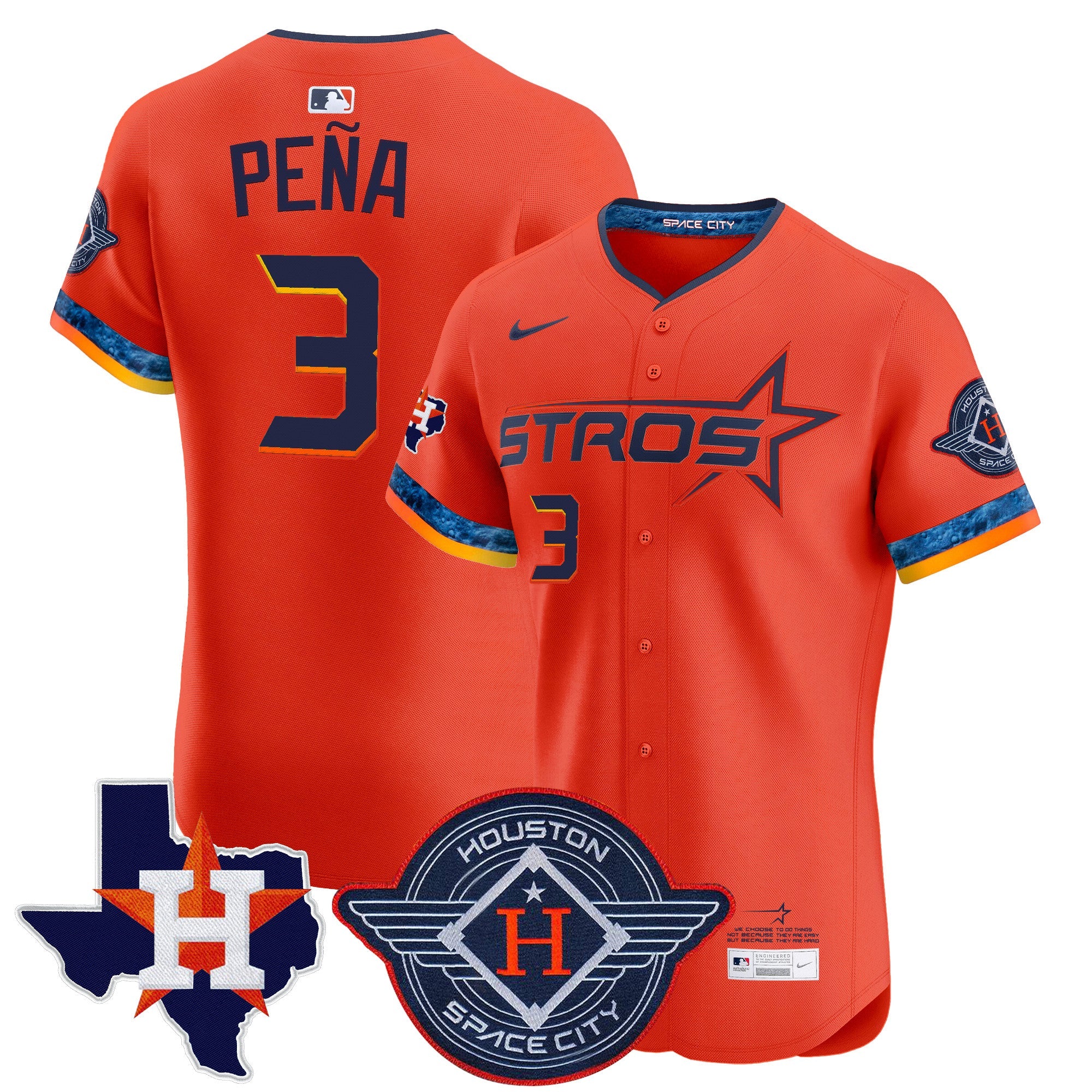 Men’s Houston 2025 City Connect Texas Patch Vapor Premier Elite Jersey