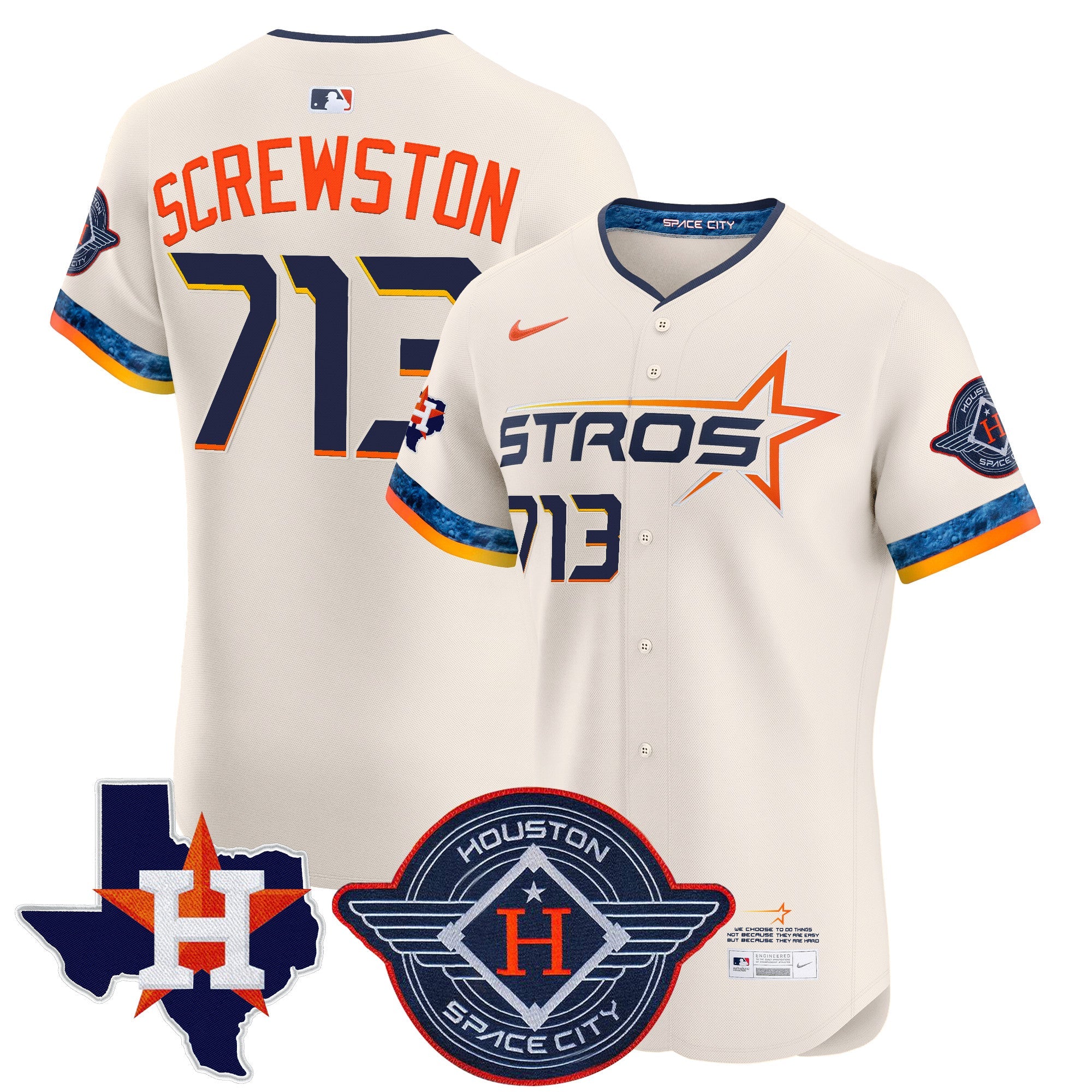 Men’s Houston 2025 City Connect Texas Patch Vapor Premier Elite Jersey