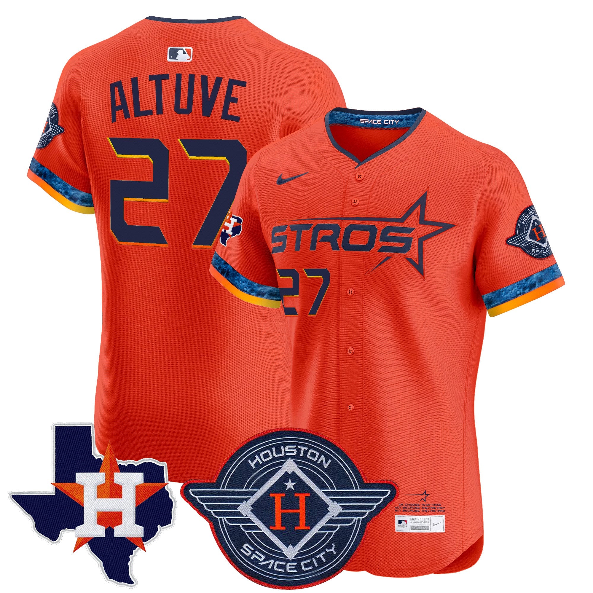Men’s Houston 2025 City Connect Texas Patch Vapor Premier Elite Jersey