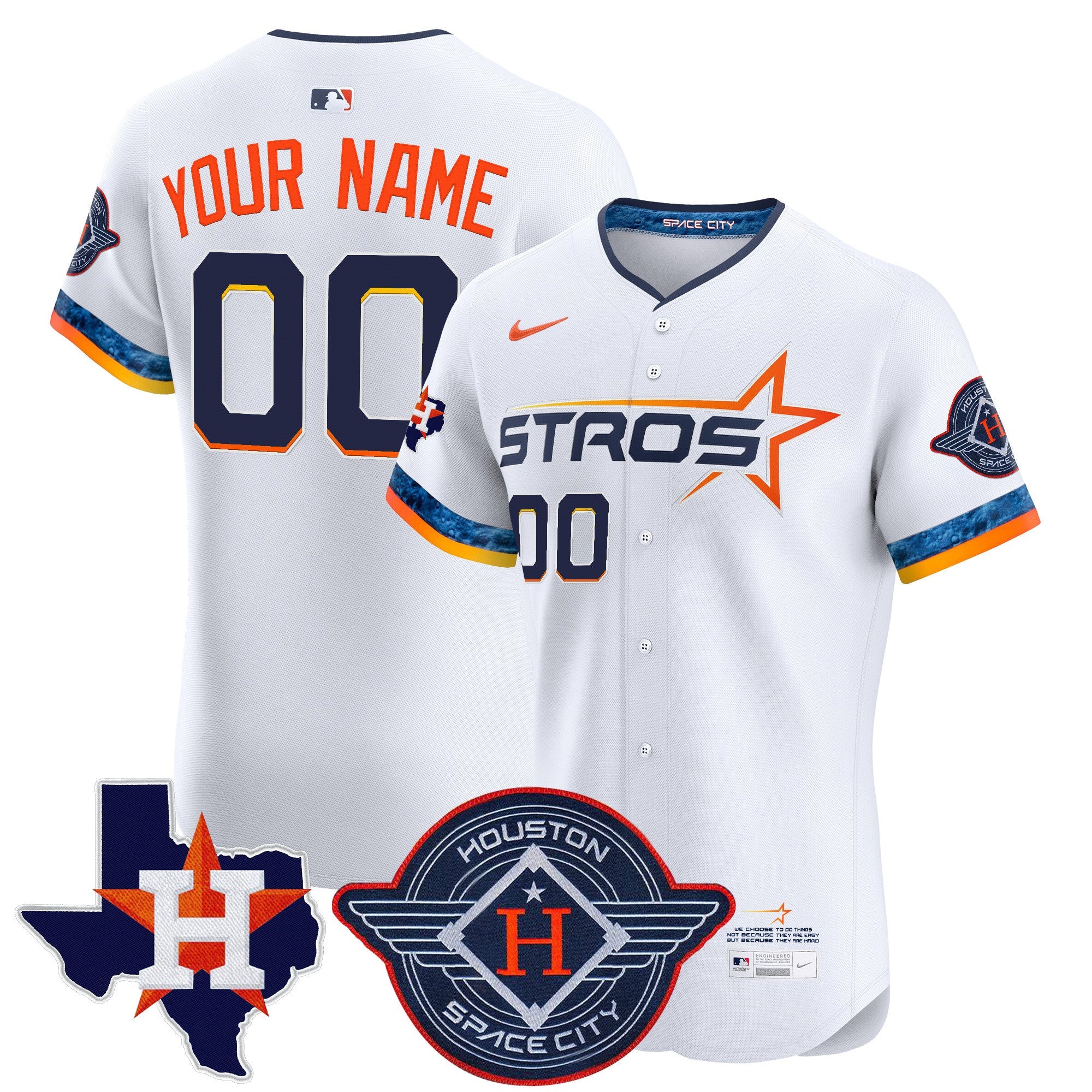 Houston 2025 City Connect Texas Patch Vapor Premier Elite Custom Jersey