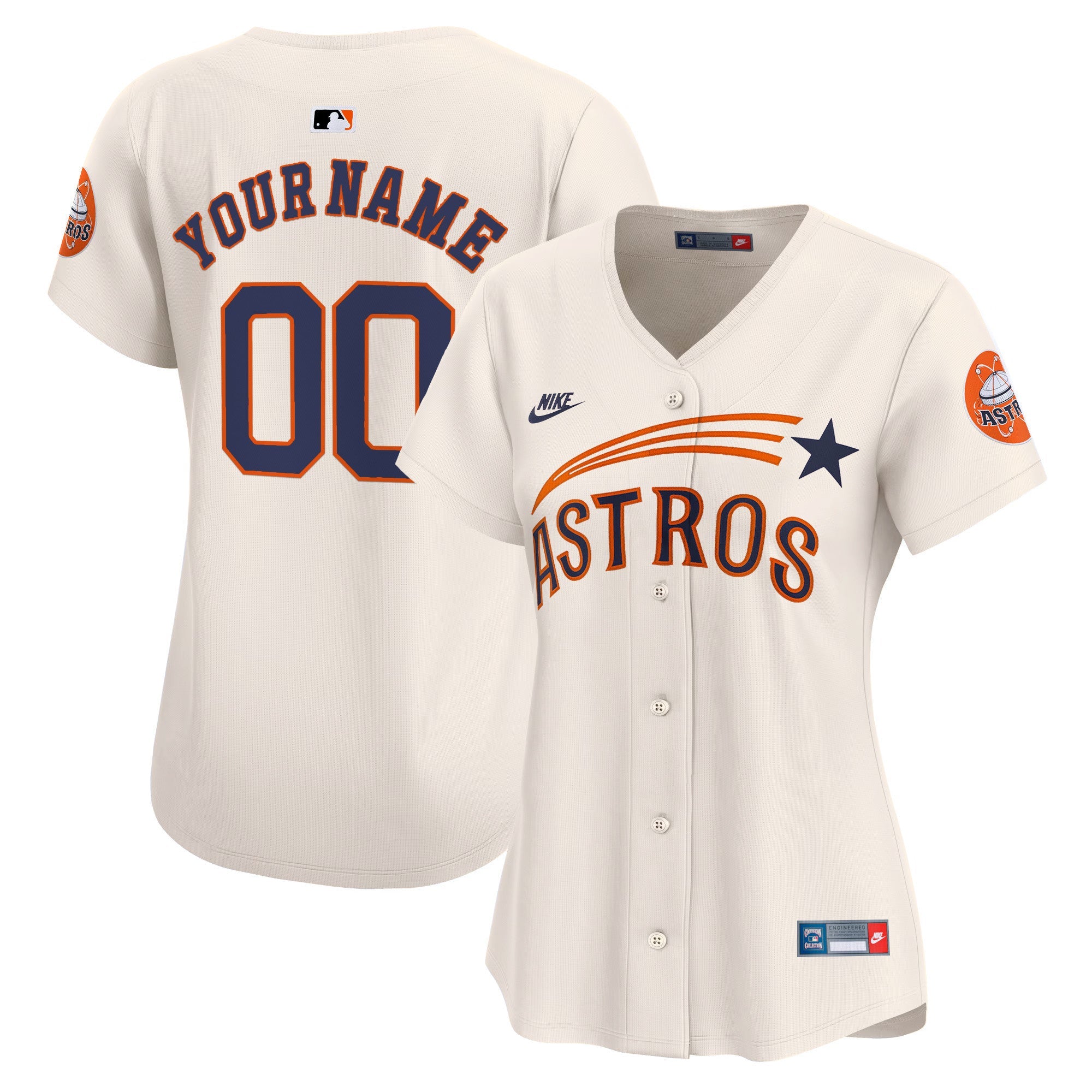 Houston Throwback Cooperstown Vapor Premier Limited Custom Jersey