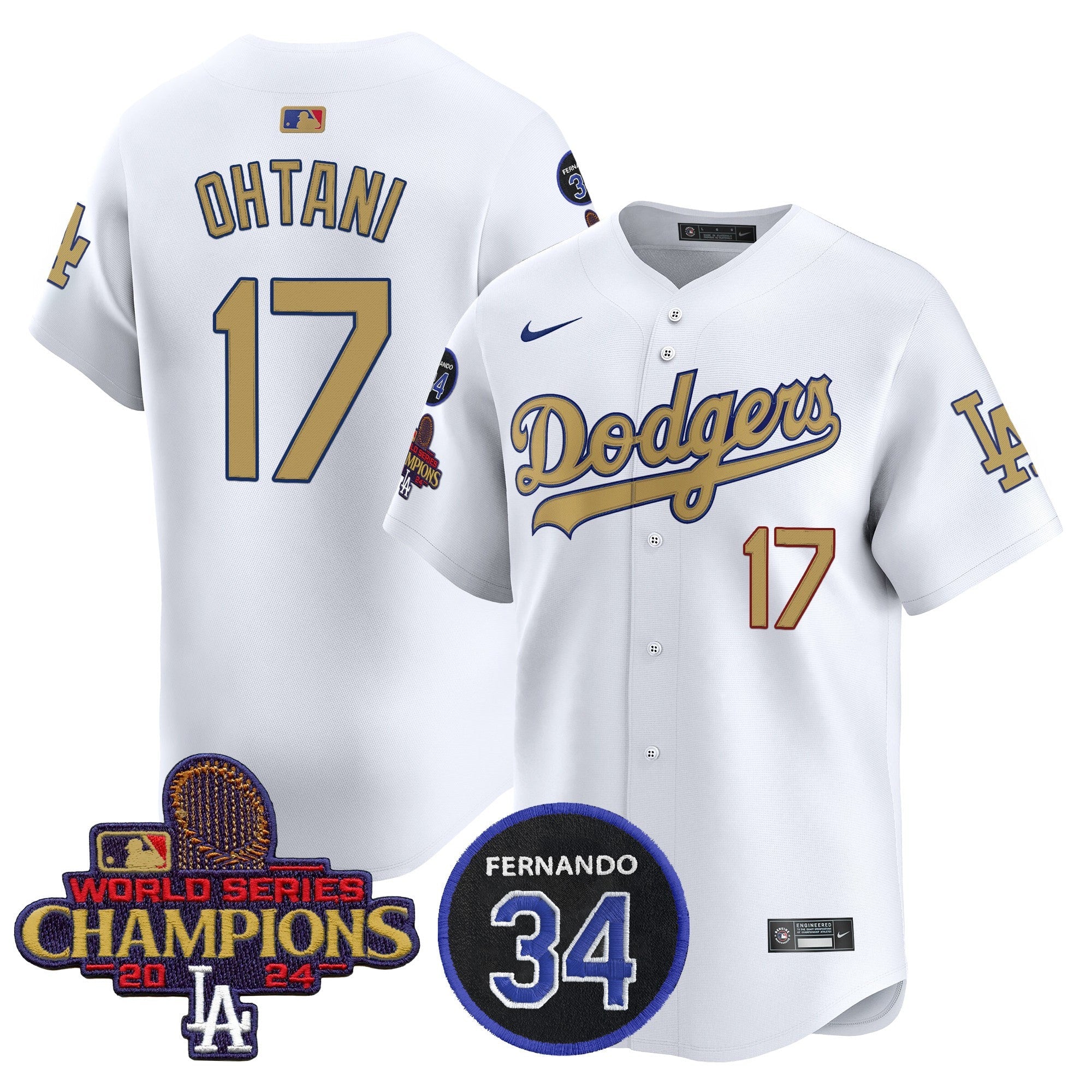 Men’s 2025 #34 Fernando Patch Gold Vapor Premier Limited Jersey