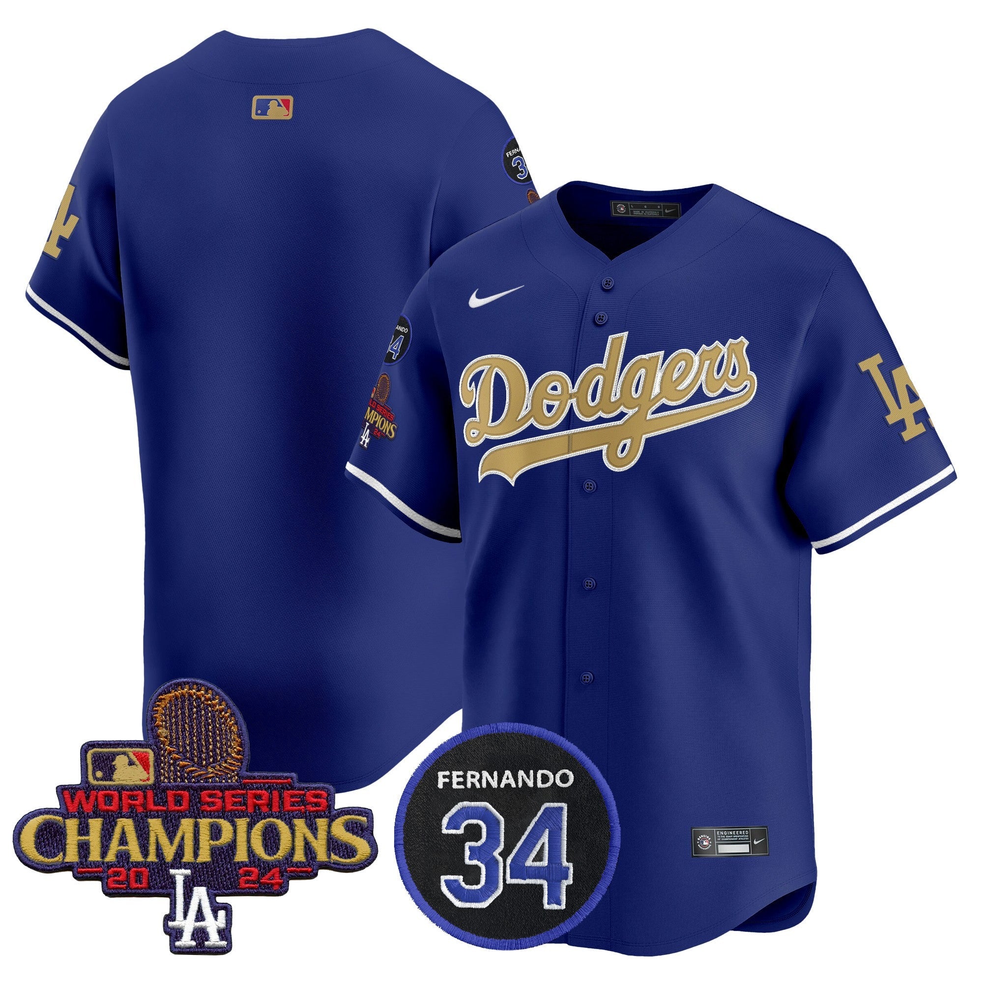 Men’s 2025 #34 Fernando Patch Gold Vapor Premier Limited Jersey