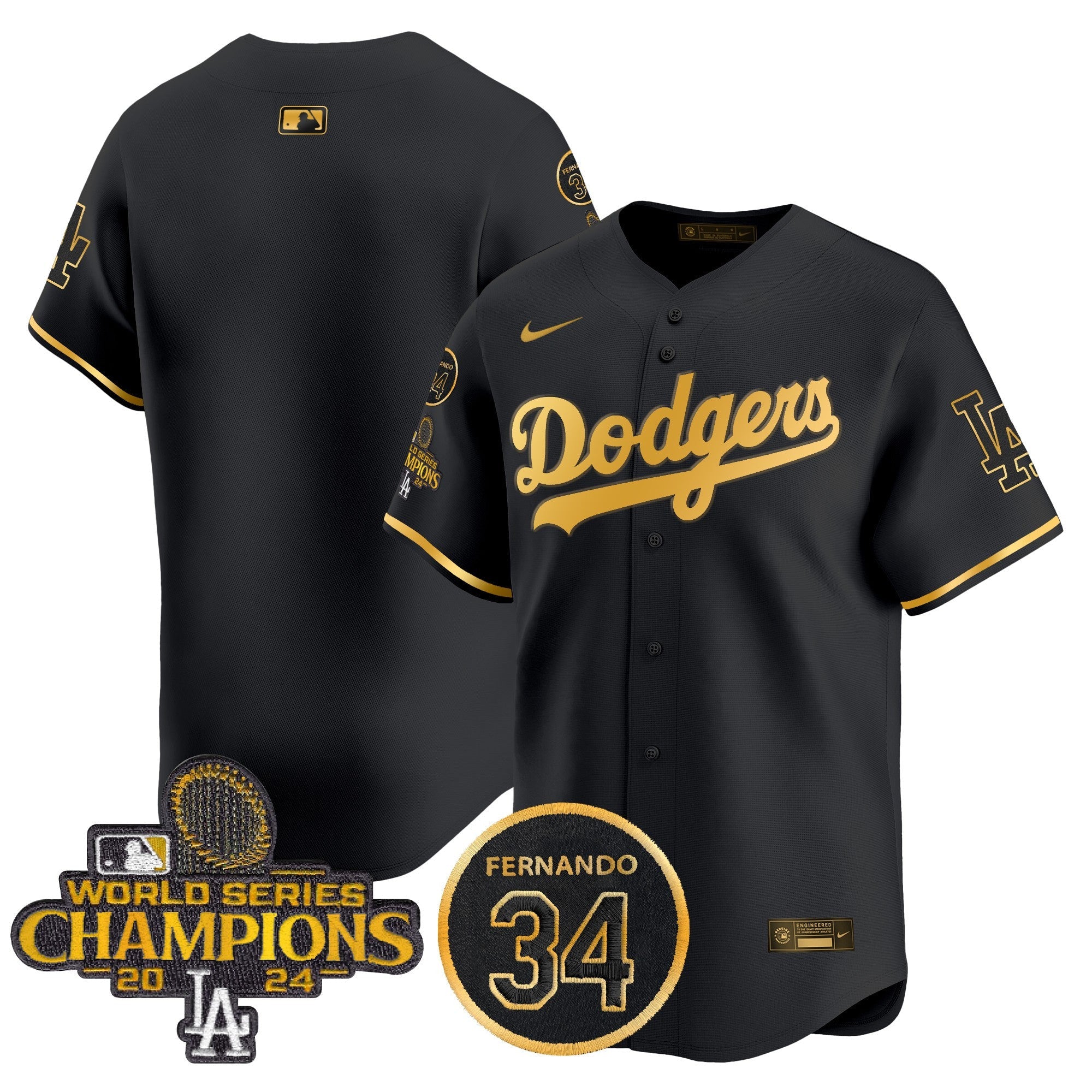 Men’s 2025 #34 Fernando Patch Gold Vapor Premier Limited Jersey