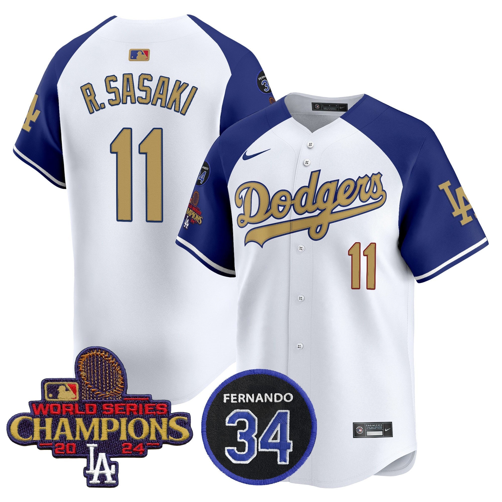 Men’s 2025 #34 Fernando Patch Gold Vapor Premier Limited Jersey