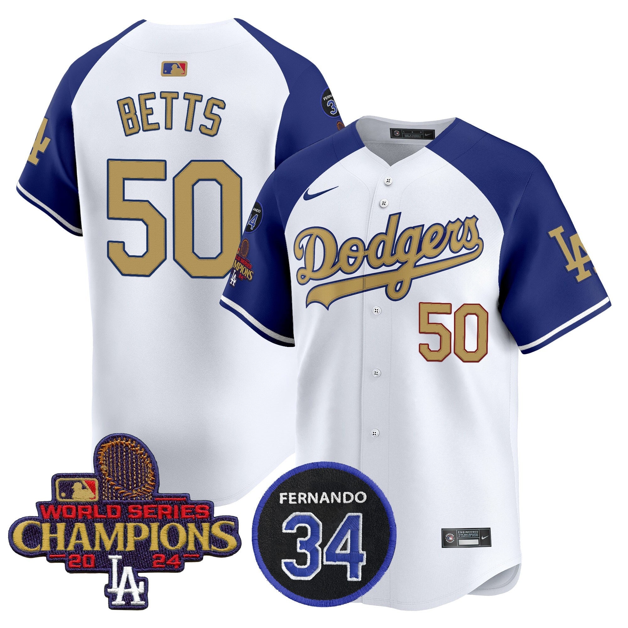 Men’s 2025 #34 Fernando Patch Gold Vapor Premier Limited Jersey