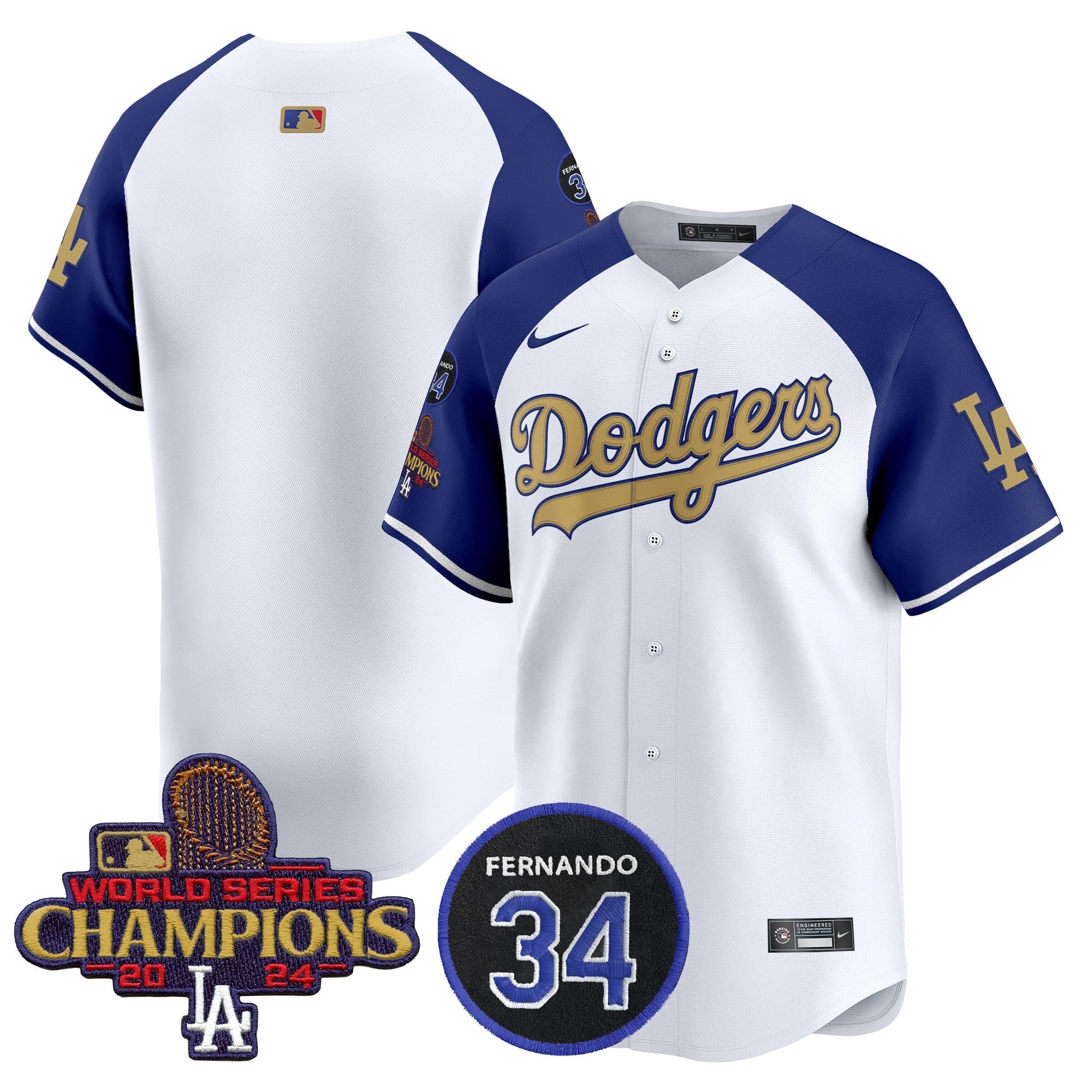 Men’s 2025 #34 Fernando Patch Gold Vapor Premier Limited Jersey