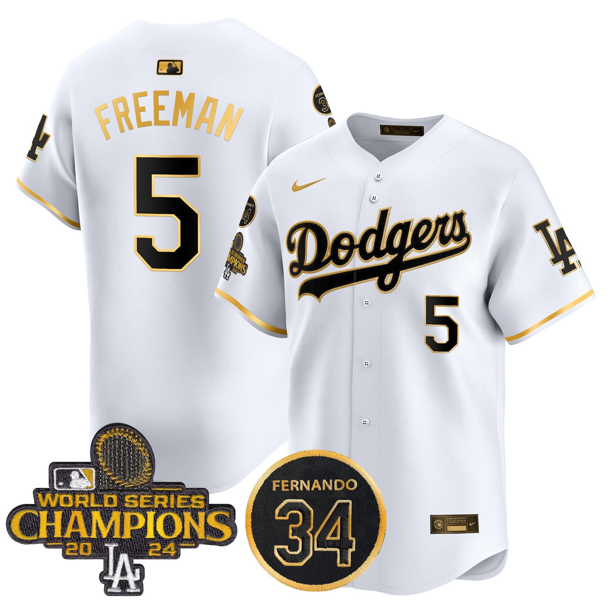 Men’s 2025 #34 Fernando Patch Gold Vapor Premier Limited Jersey