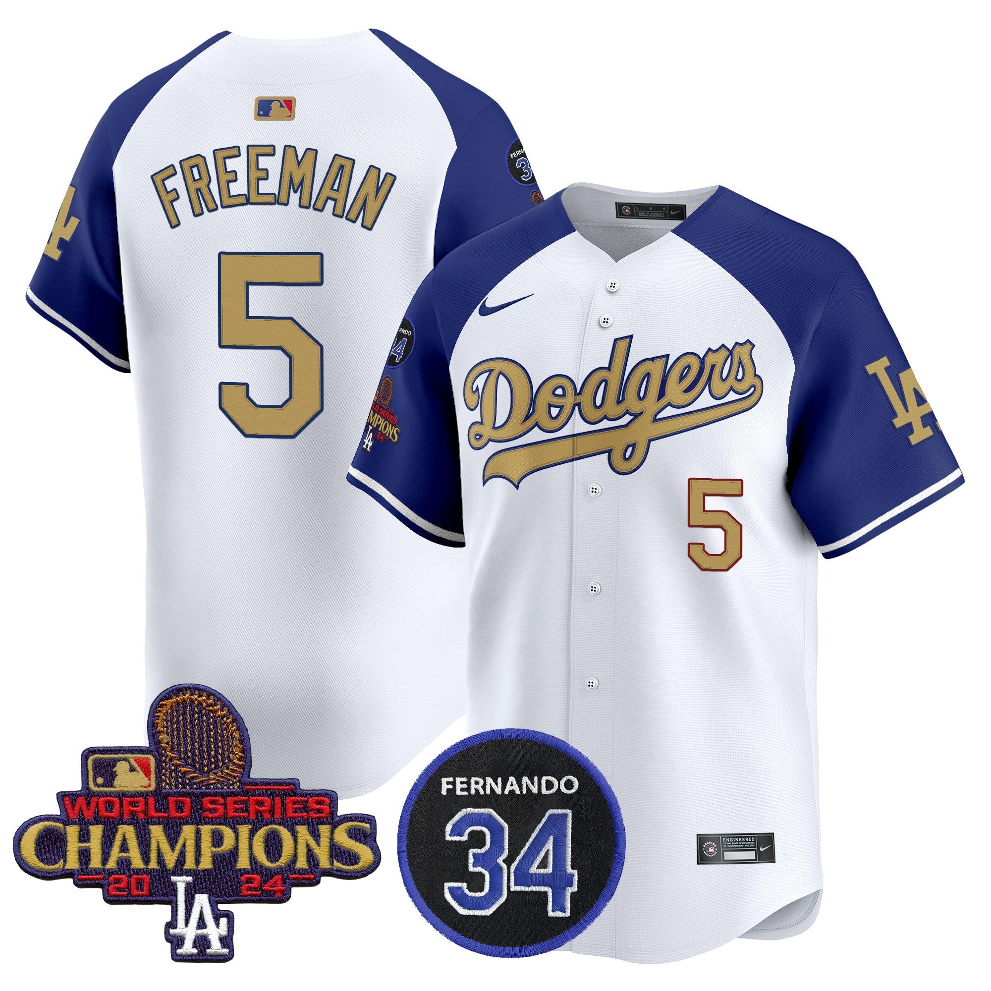 Men’s 2025 #34 Fernando Patch Gold Vapor Premier Limited Jersey