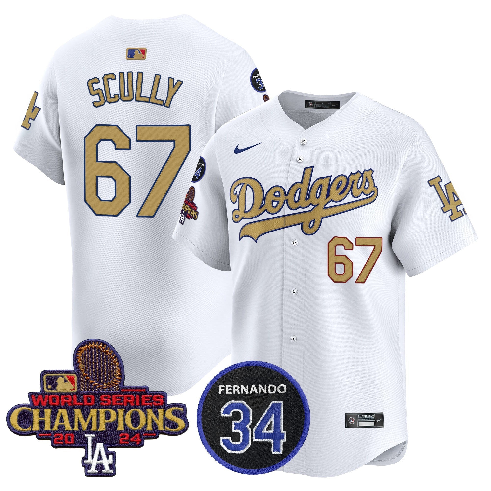 Men’s 2025 #34 Fernando Patch Gold Vapor Premier Limited Jersey