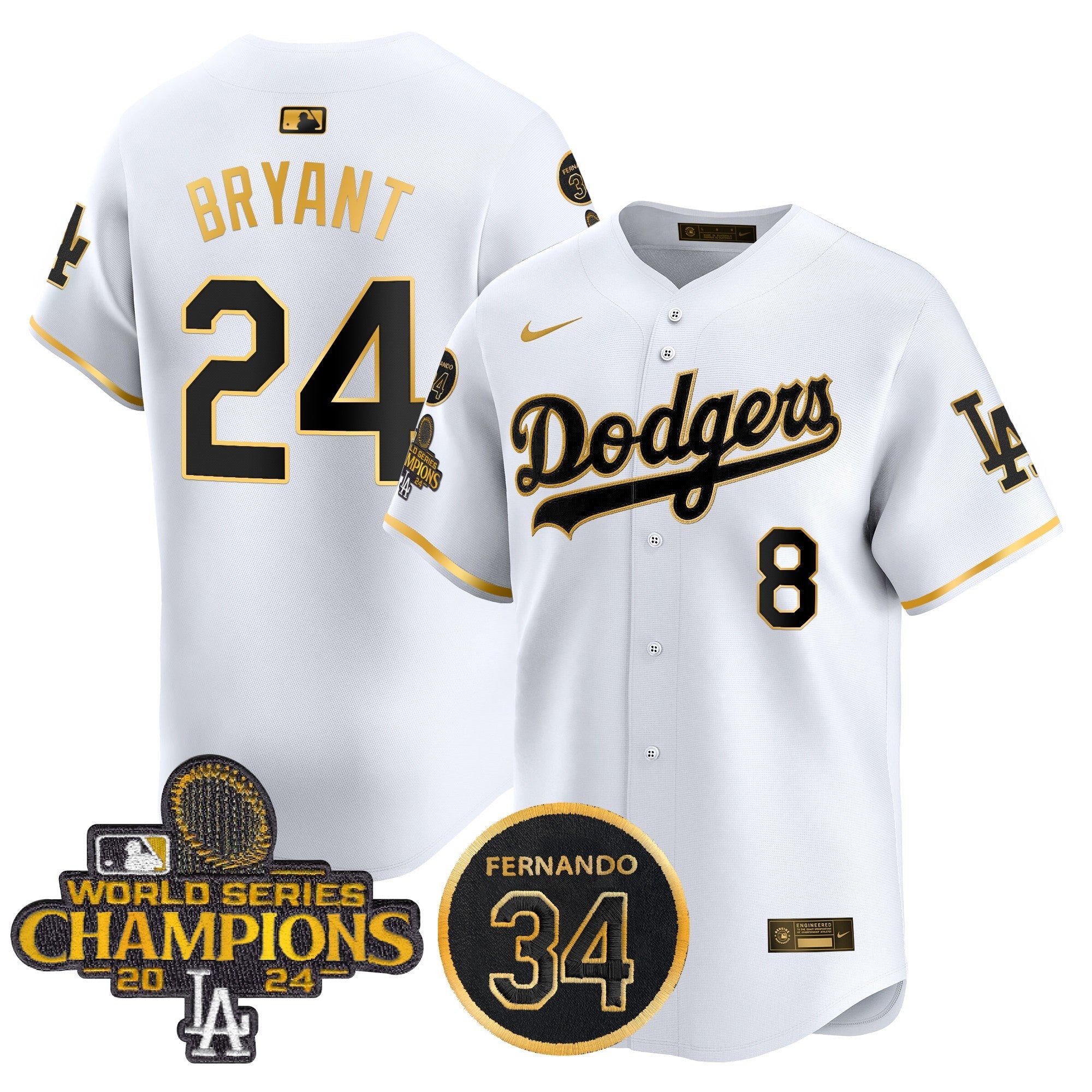 Men’s 2025 #34 Fernando Patch Gold Vapor Premier Limited Jersey