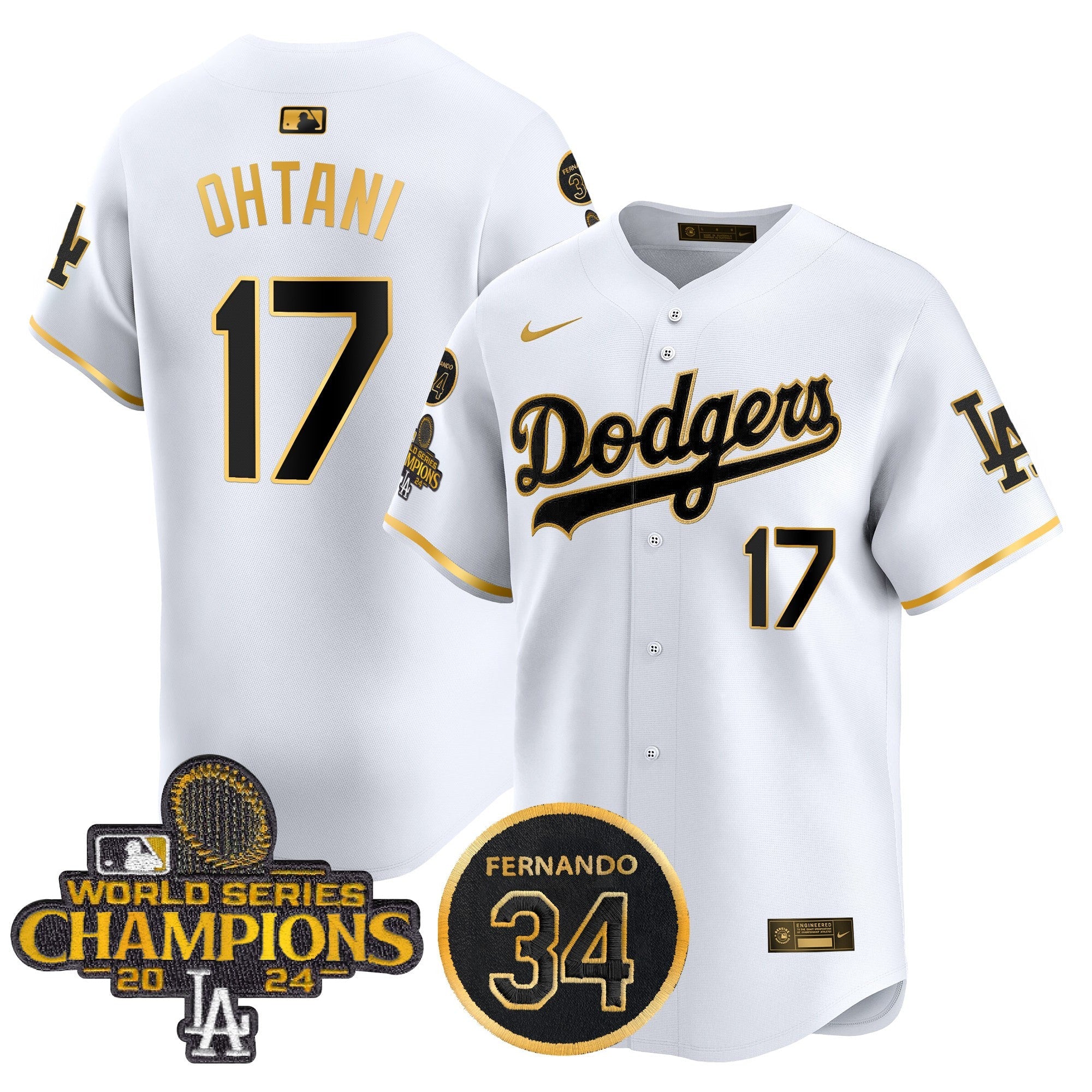 Men’s 2025 #34 Fernando Patch Gold Vapor Premier Limited Jersey