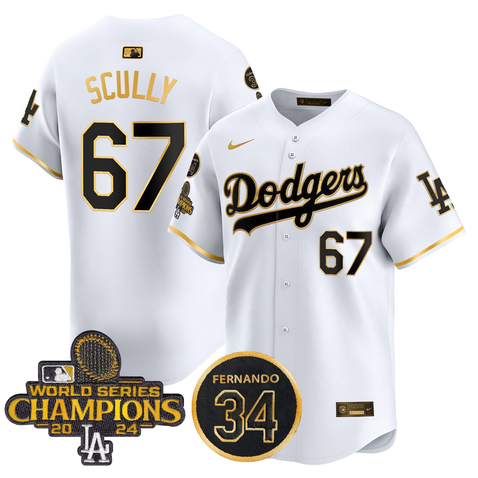 Men’s 2025 #34 Fernando Patch Gold Vapor Premier Limited Jersey
