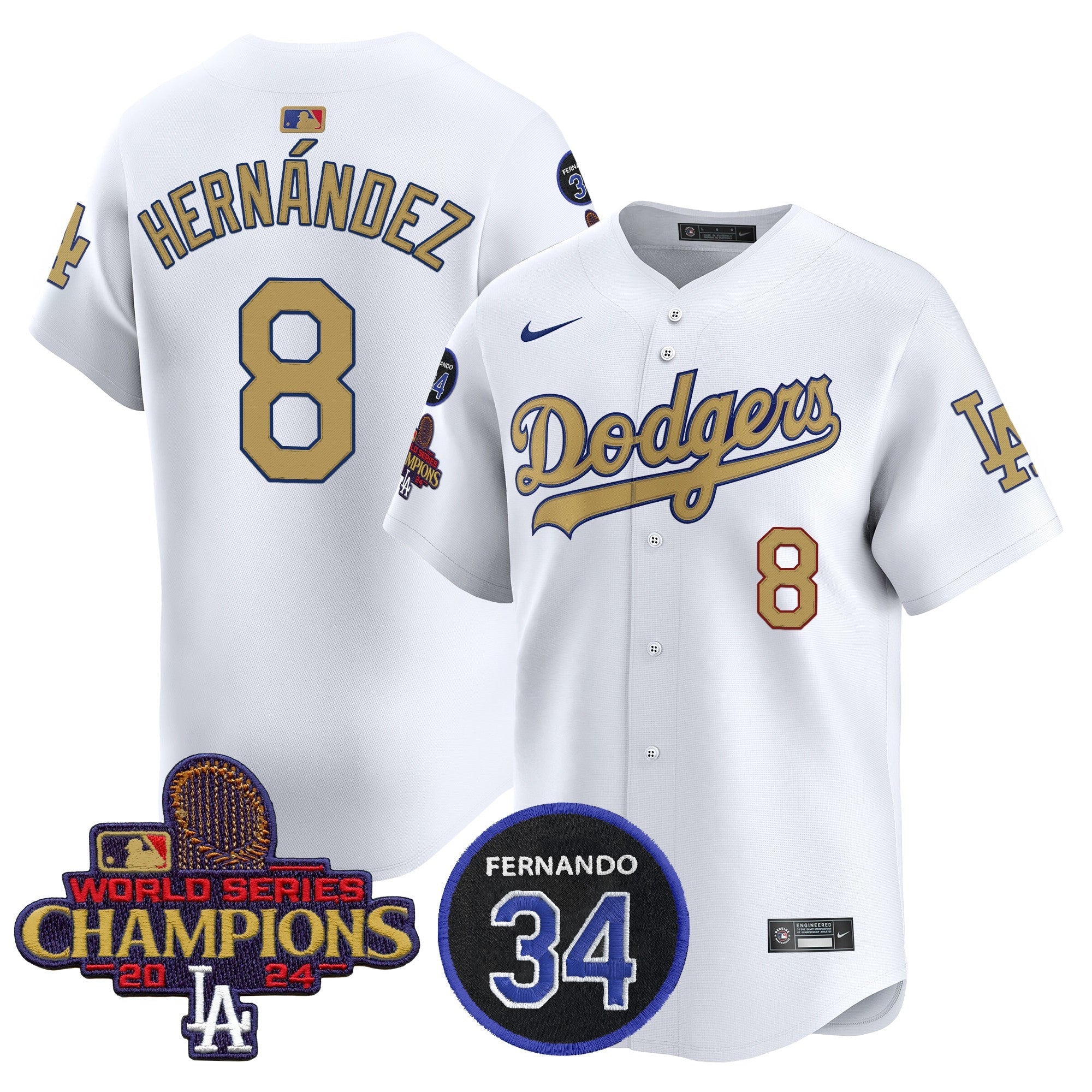 Men’s 2025 #34 Fernando Patch Gold Vapor Premier Limited Jersey