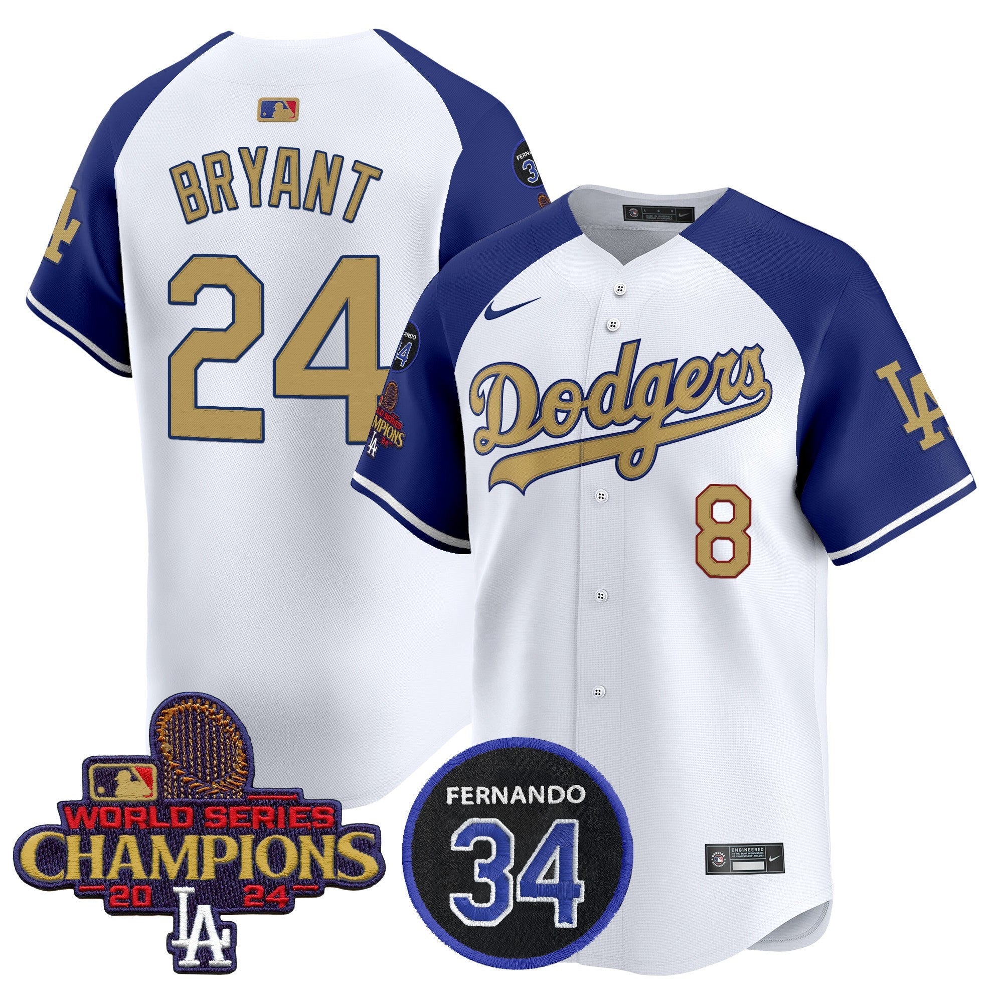 Men’s 2025 #34 Fernando Patch Gold Vapor Premier Limited Jersey