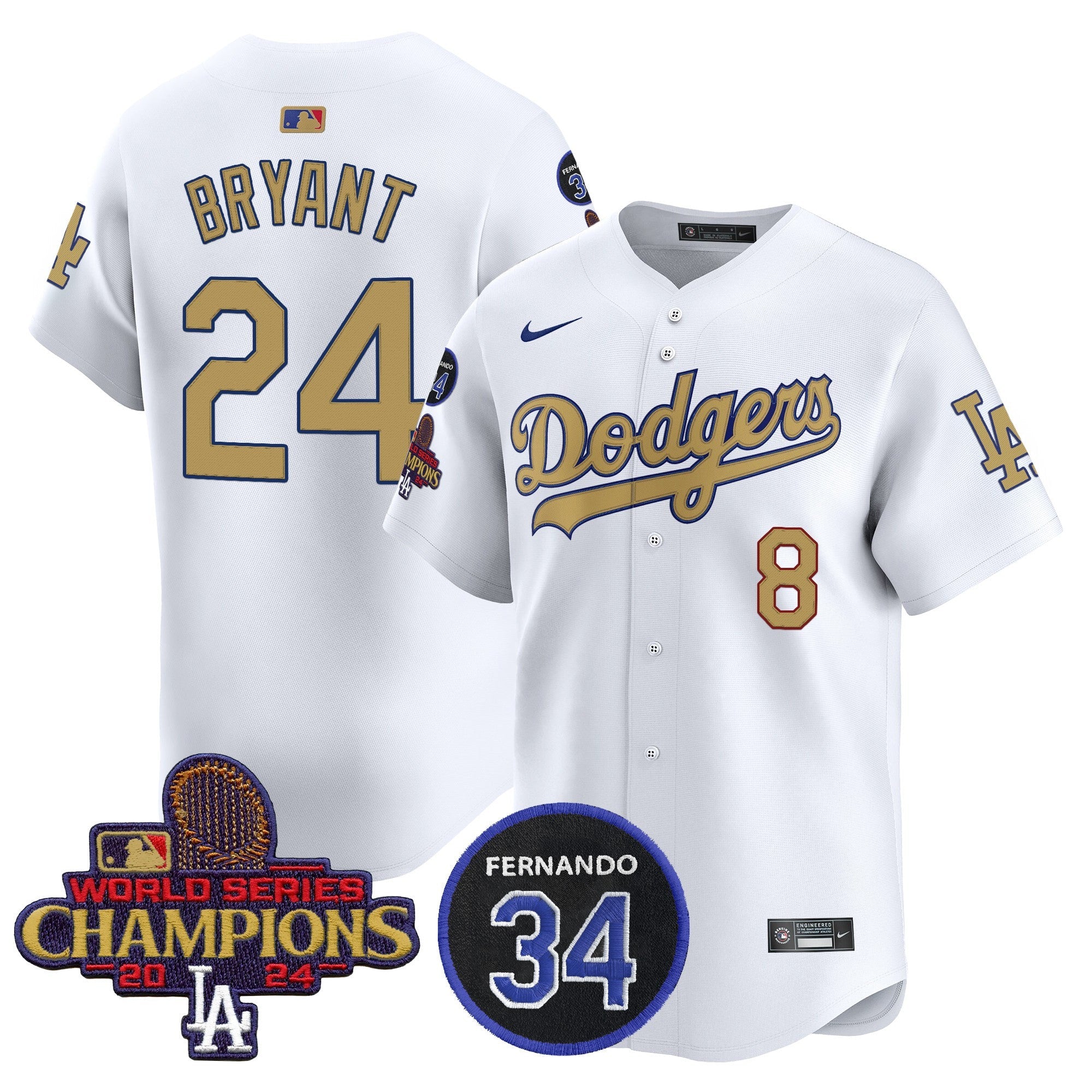 Men’s 2025 #34 Fernando Patch Gold Vapor Premier Limited Jersey