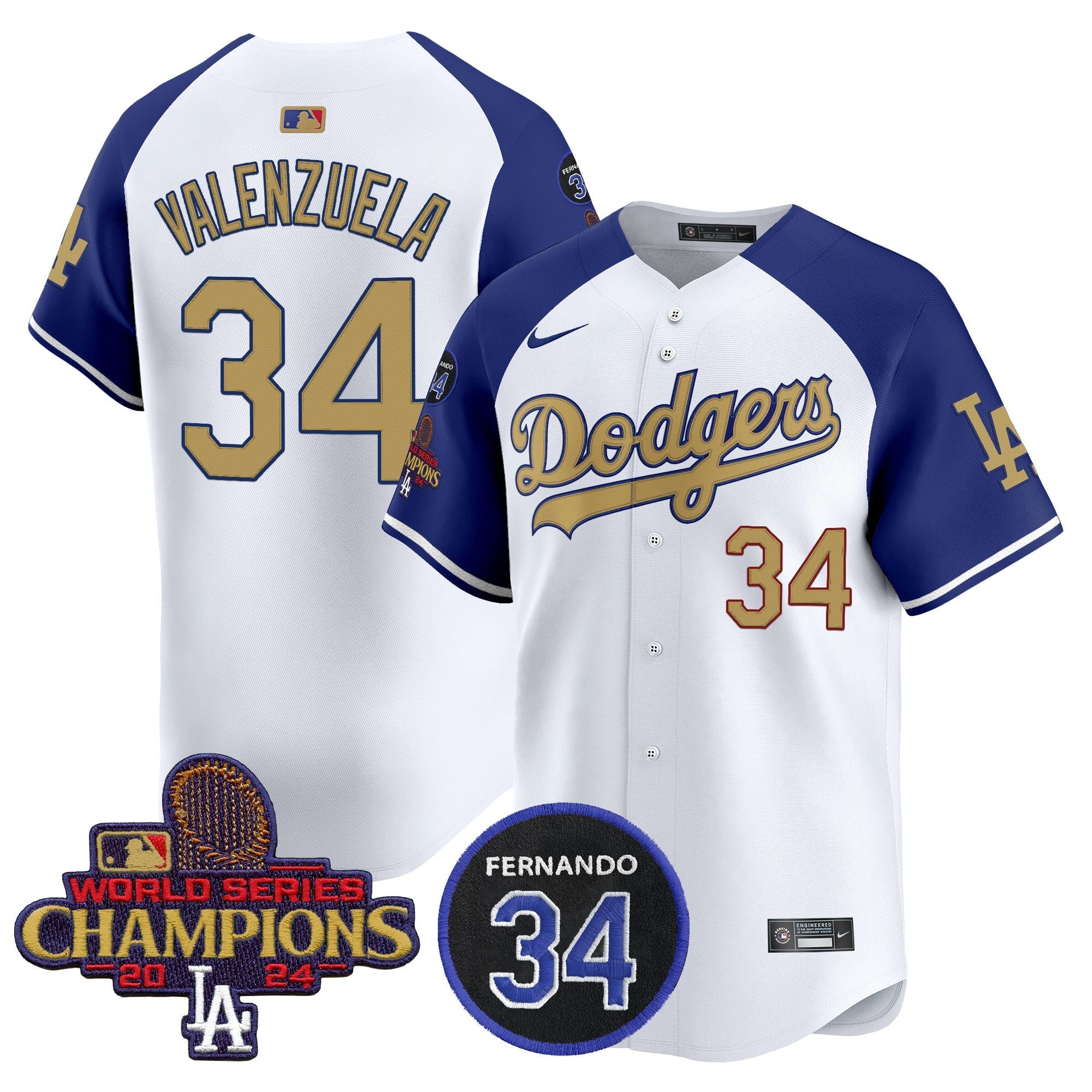 Men’s 2025 #34 Fernando Patch Gold Vapor Premier Limited Jersey