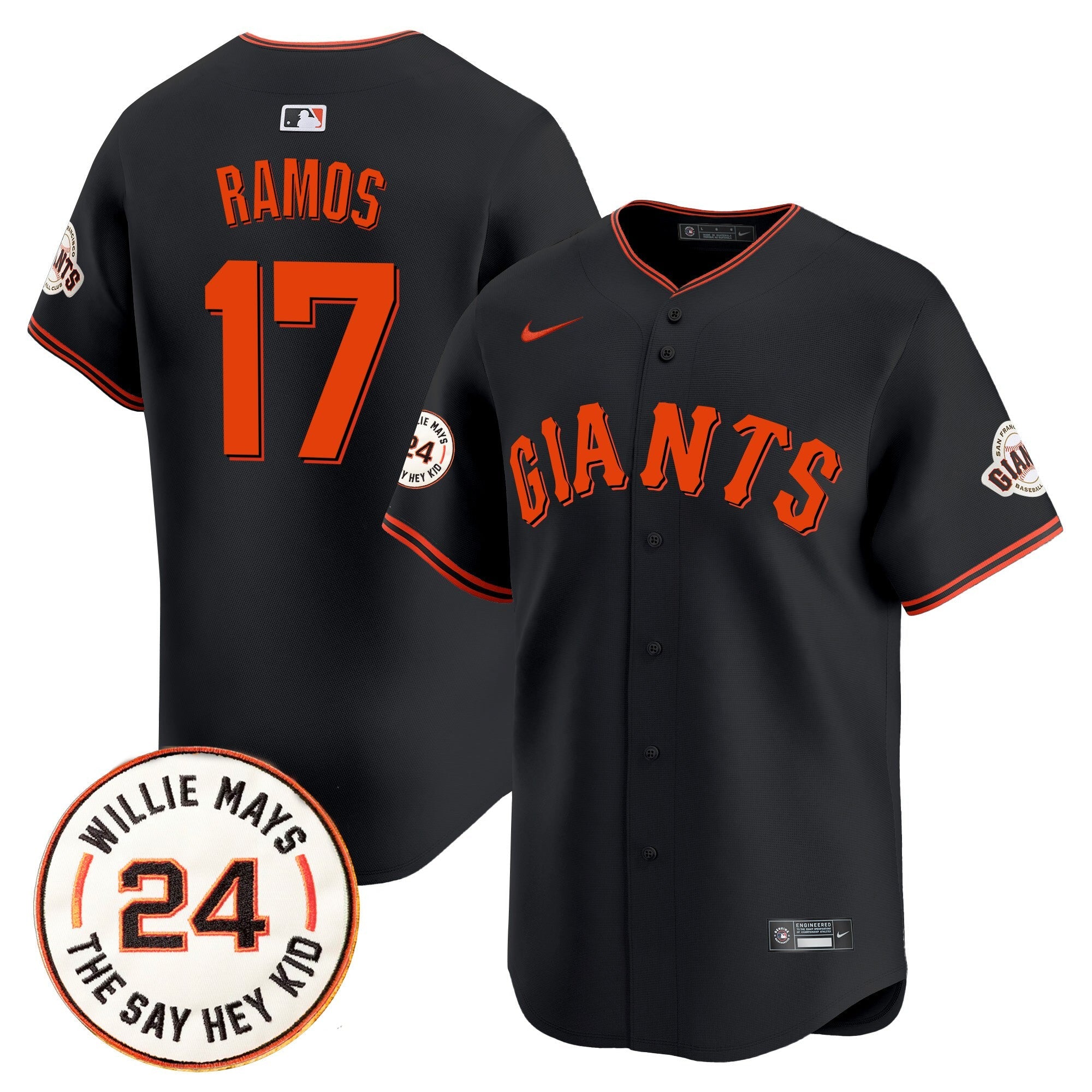 Men’s San Francisco 2025 Willie Mays Patch Vapor Premier Limited Jersey