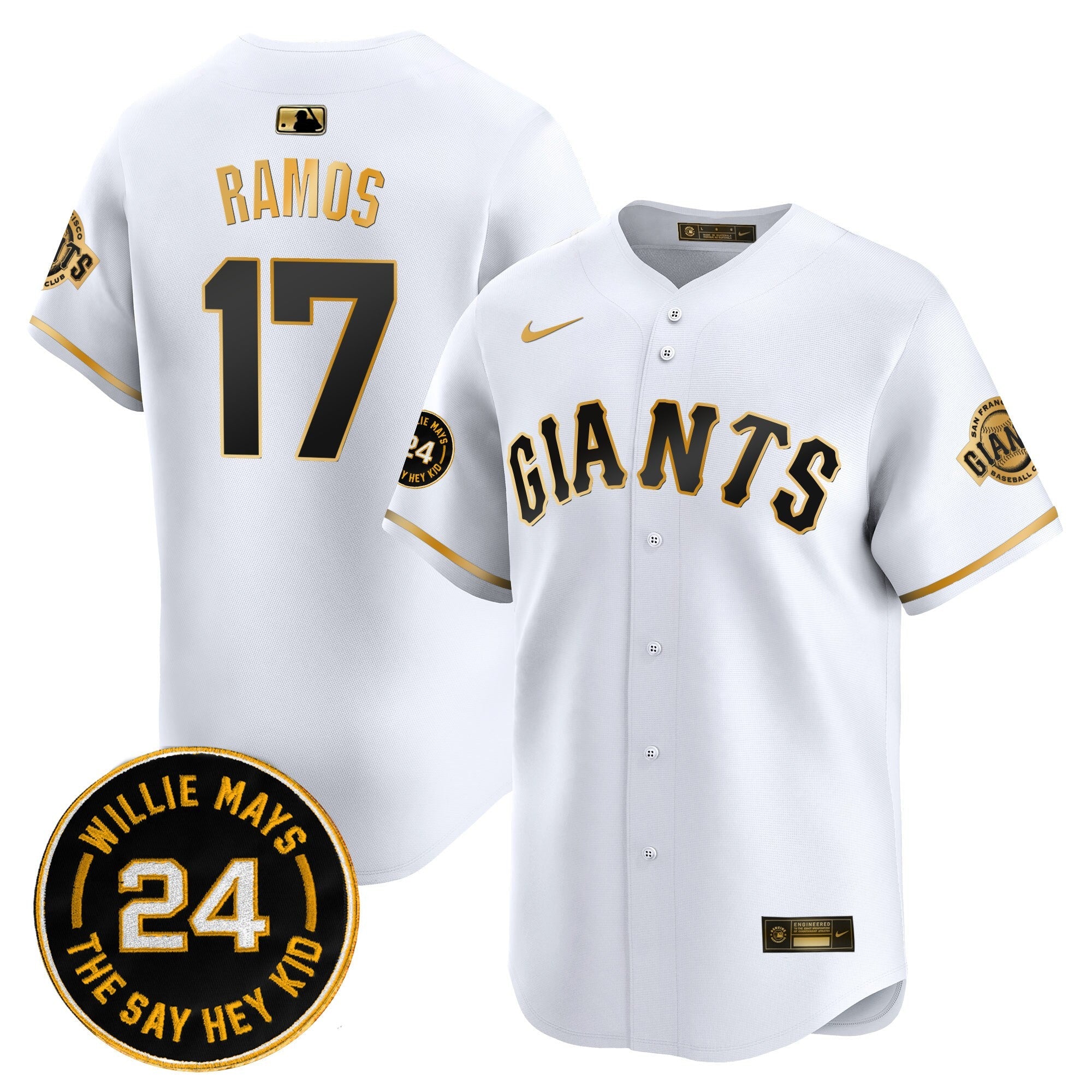 Men’s San Francisco 2025 Willie Mays Patch Vapor Premier Limited Jersey