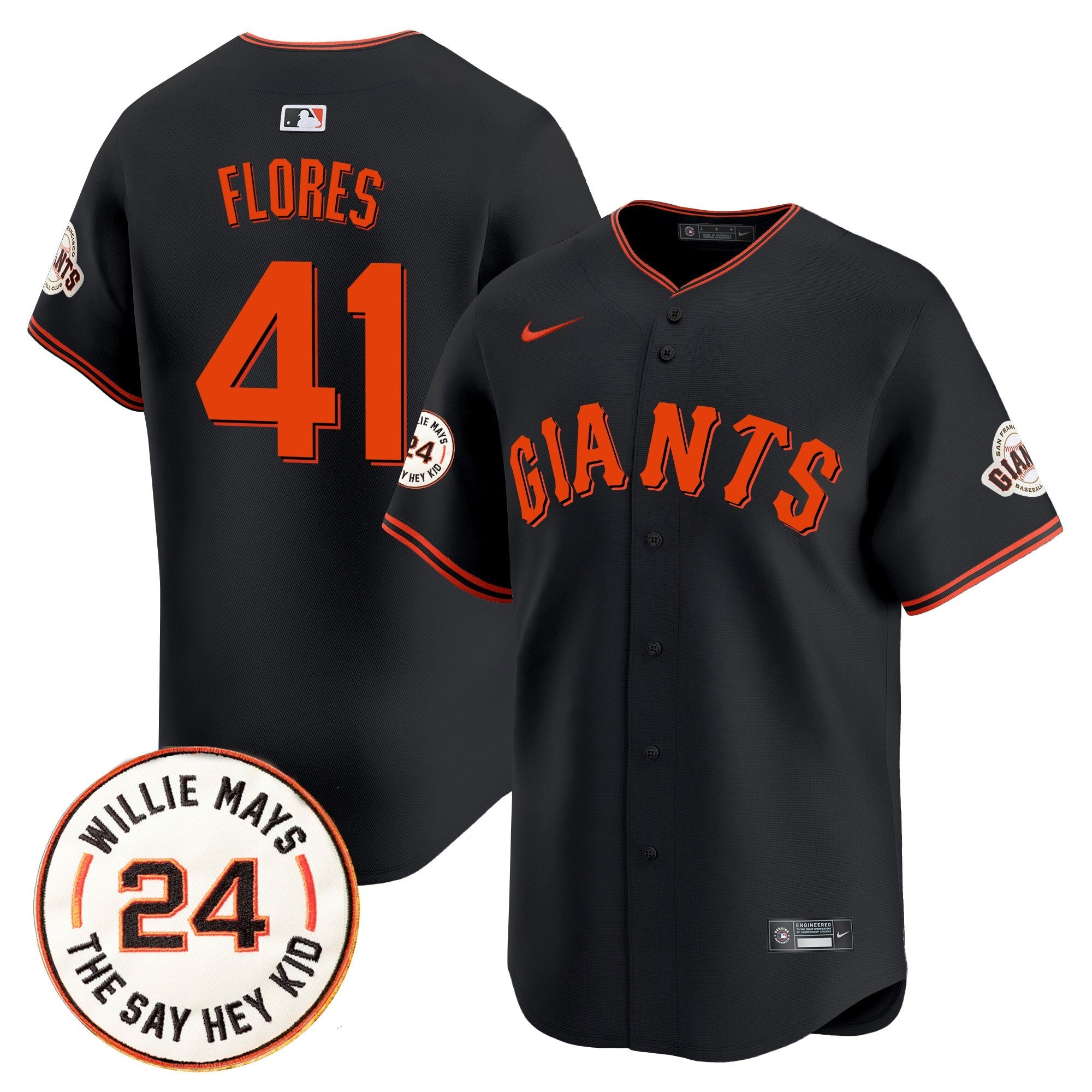 Men’s San Francisco 2025 Willie Mays Patch Vapor Premier Limited Jersey