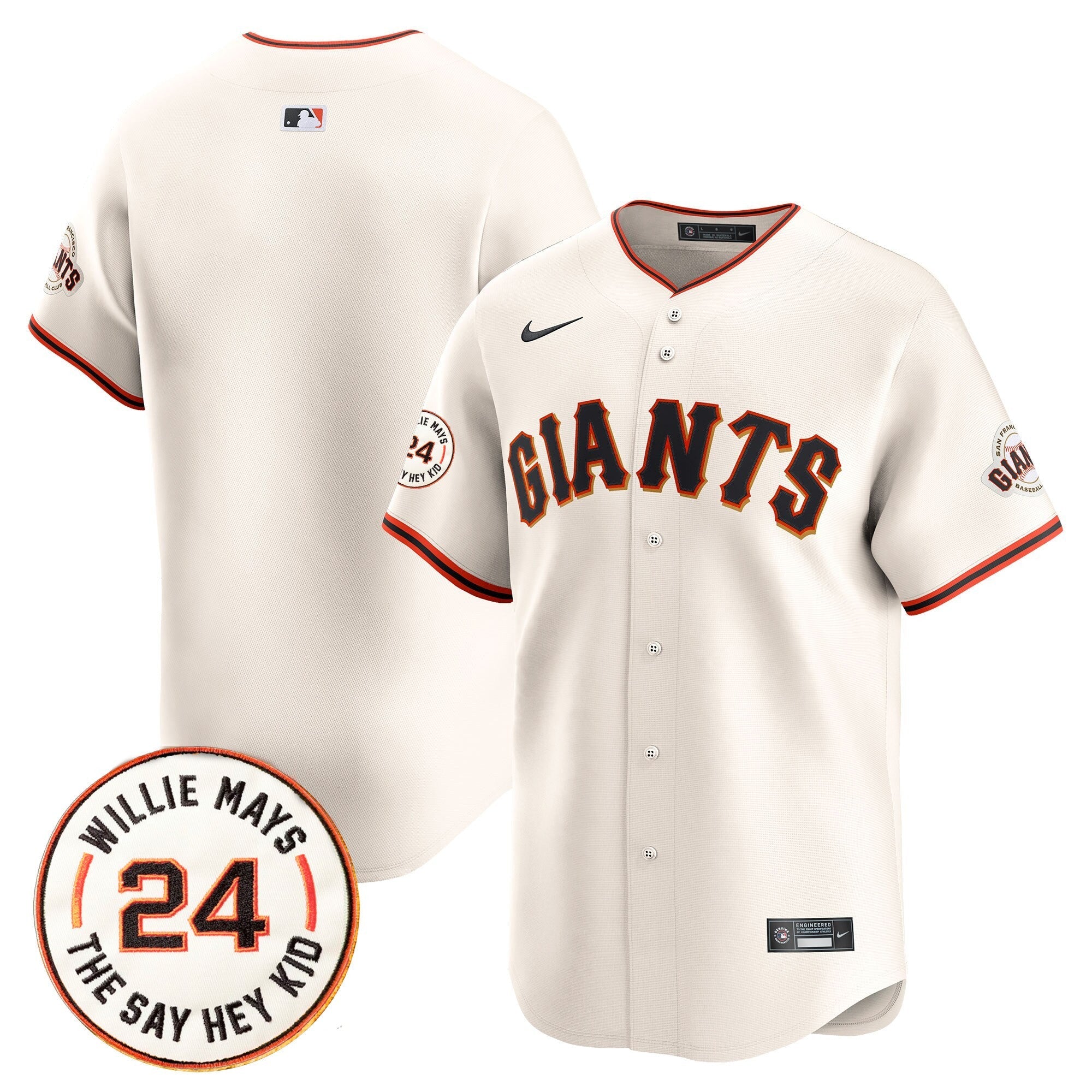Men’s San Francisco 2025 Willie Mays Patch Vapor Premier Limited Jersey