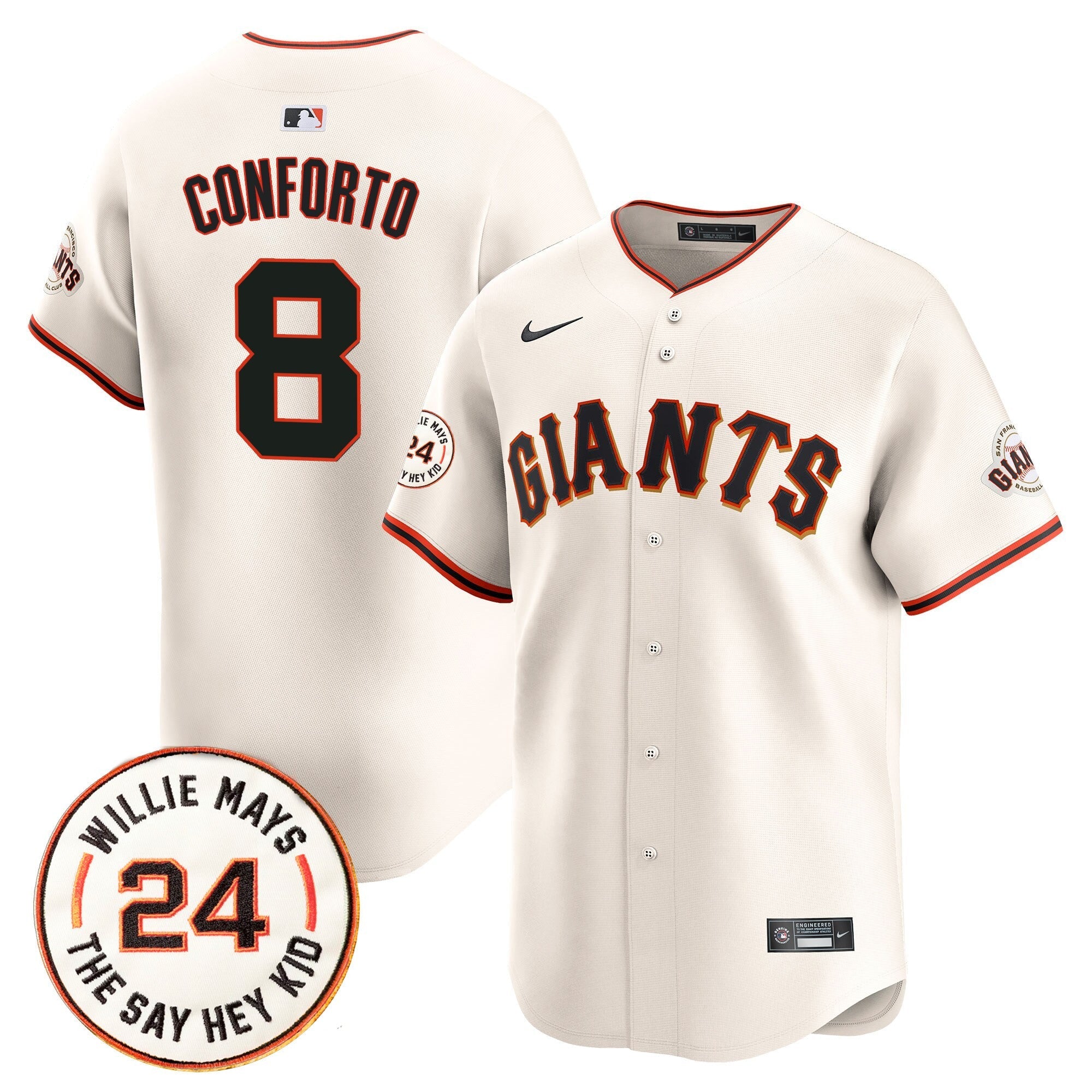Men’s San Francisco 2025 Willie Mays Patch Vapor Premier Limited Jersey